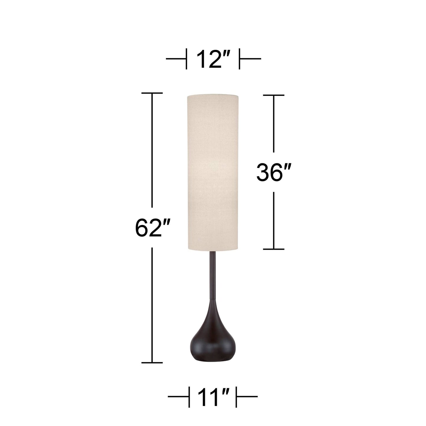Dark Bronze 62" Tall Standing Floor Lamp