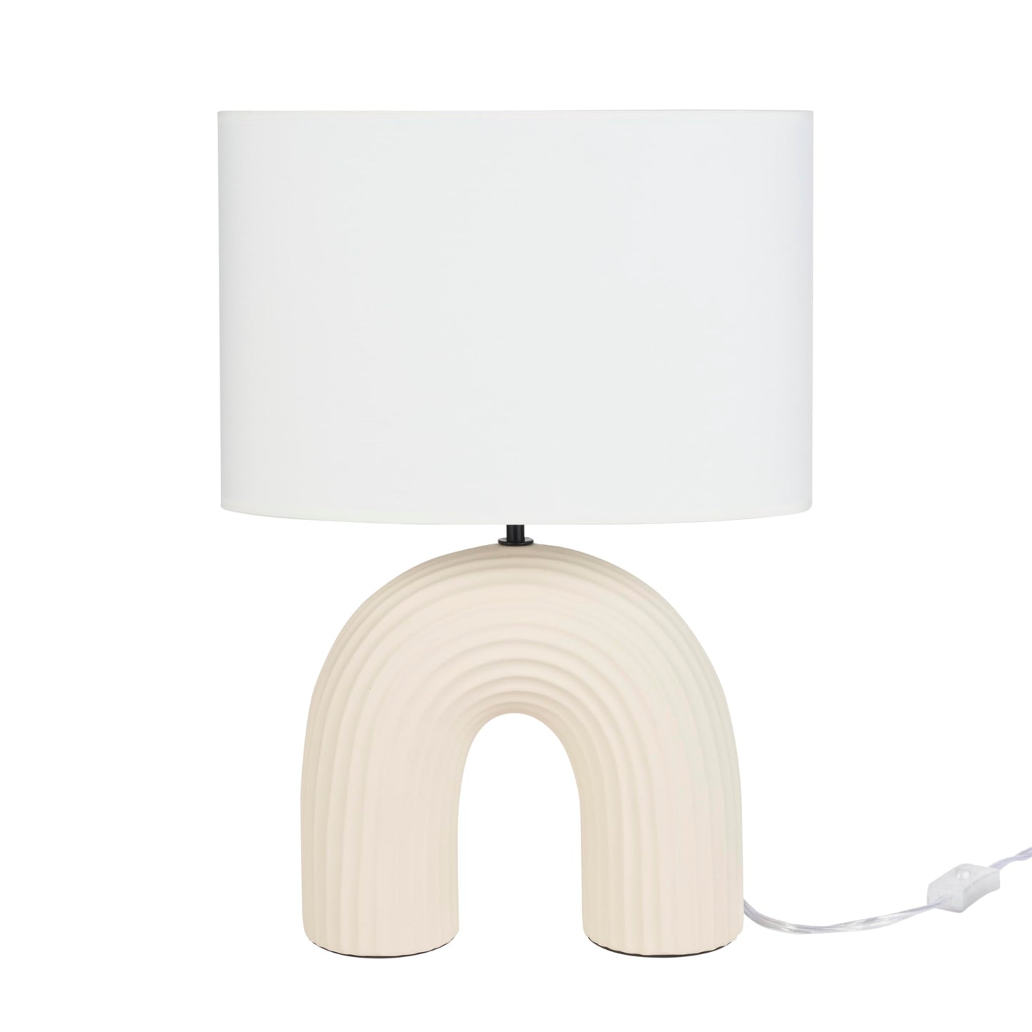 Off White Textured,  21" Arch Table Lamp