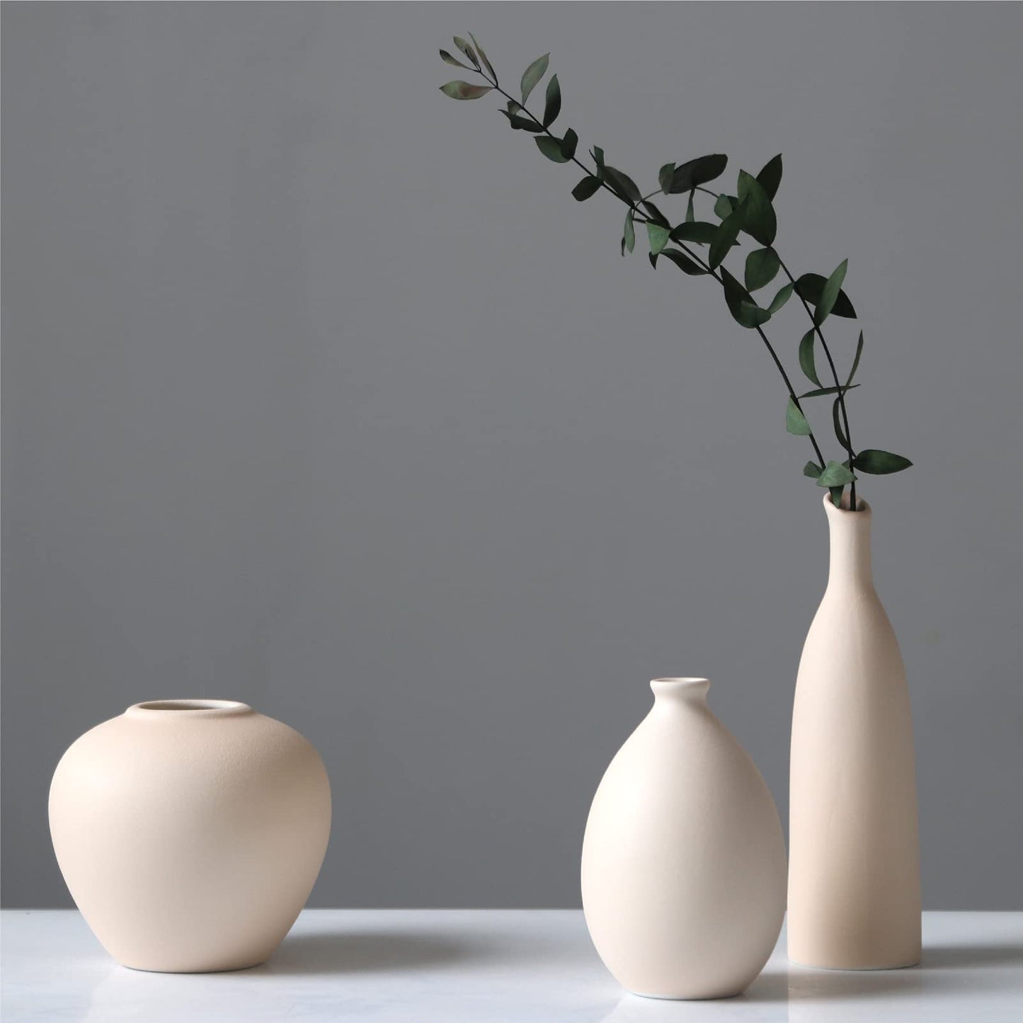Ivory Ceramic Vase Accent Set