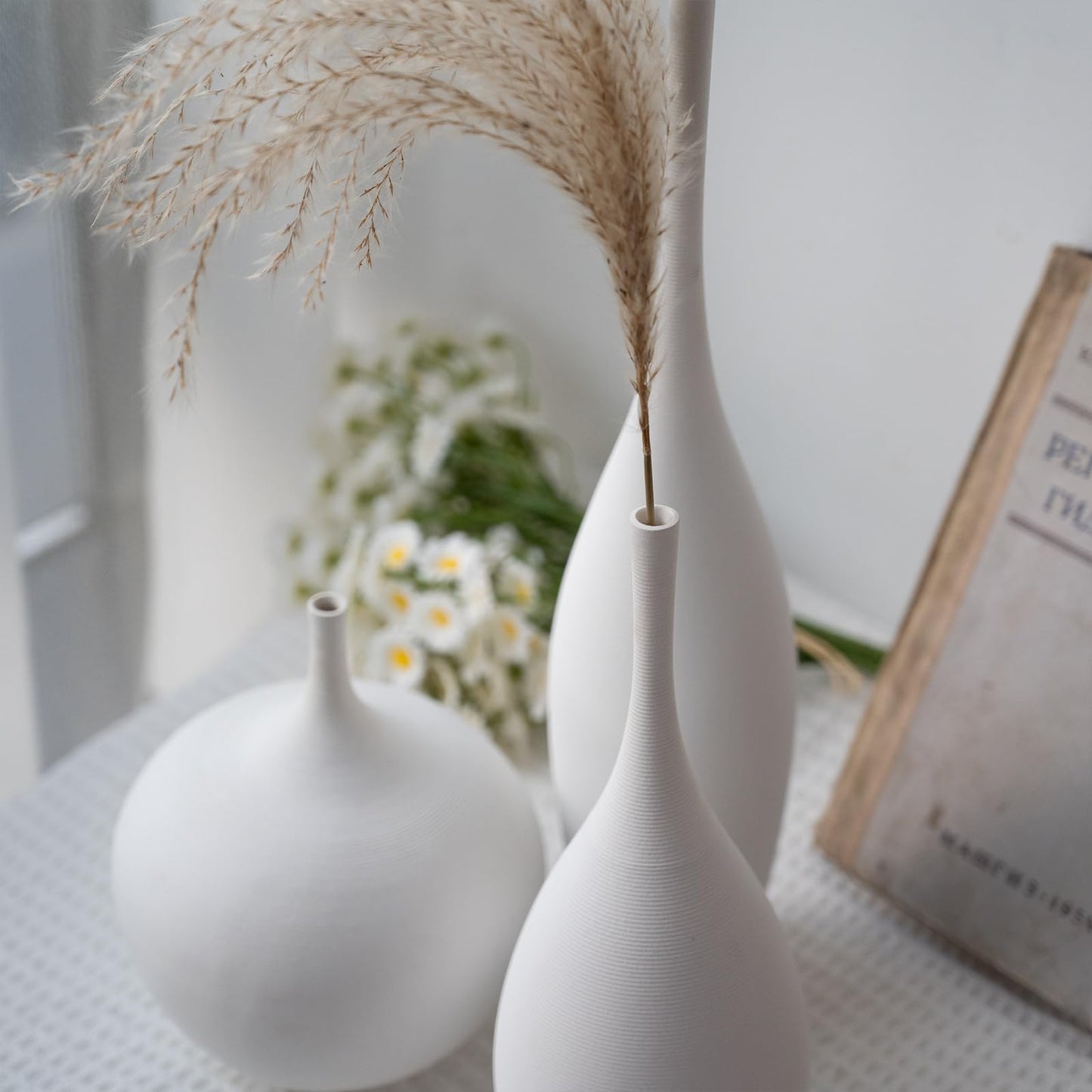 White Ceramic Vase Modern Boho