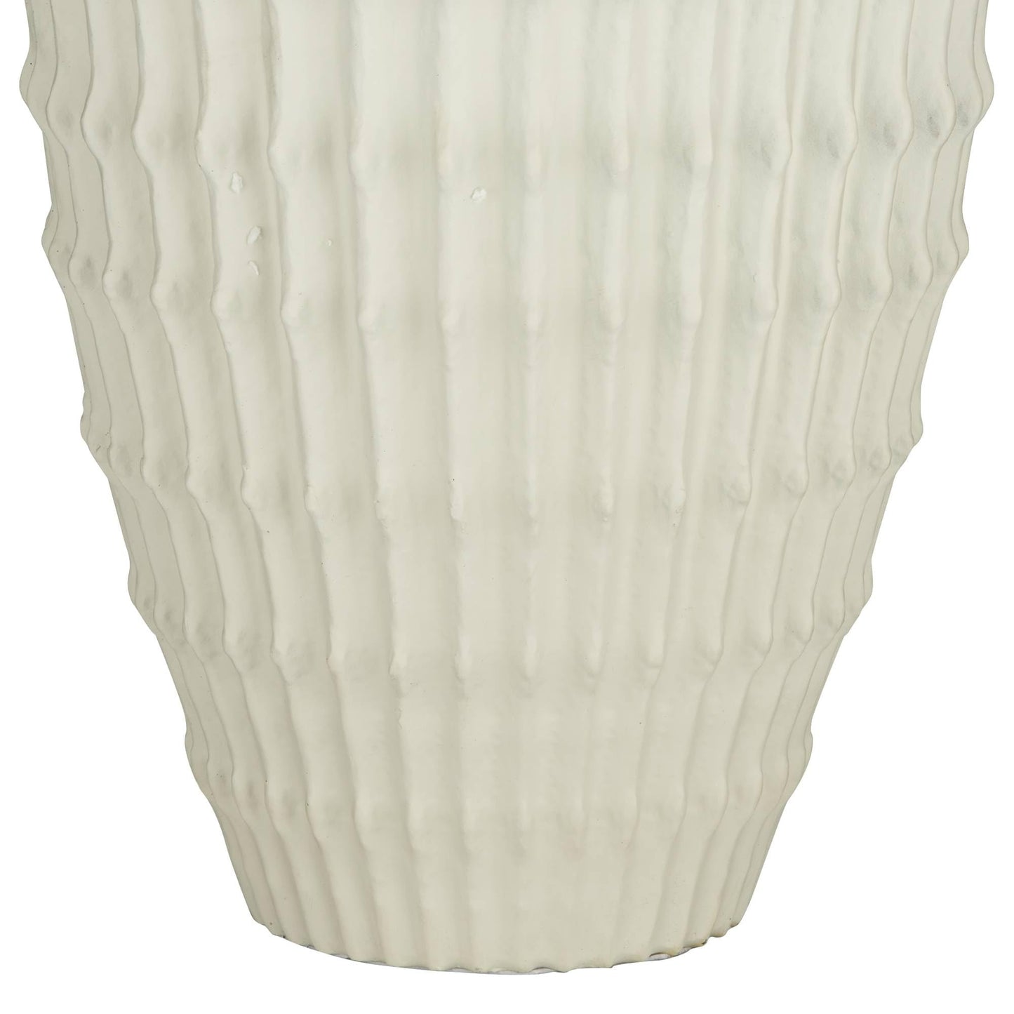White-Ivory Table Lamp, 30" Tall Large Modern, Coastal Ridge Pattern