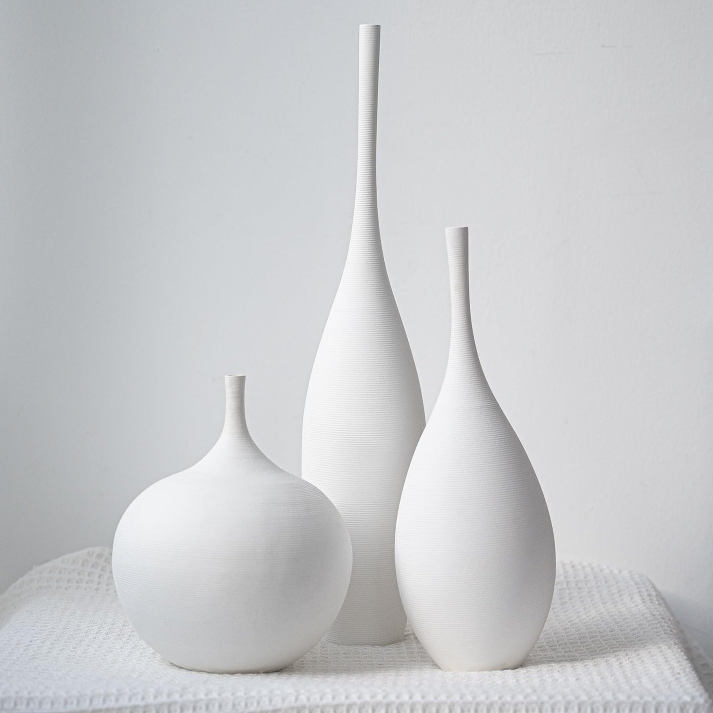 White Ceramic Vase Modern Boho