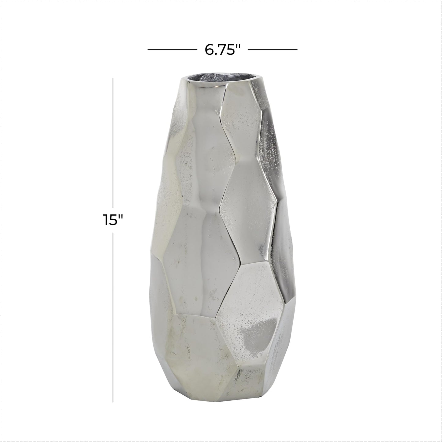 Silver Decorative Geometric Centerpiece Vase