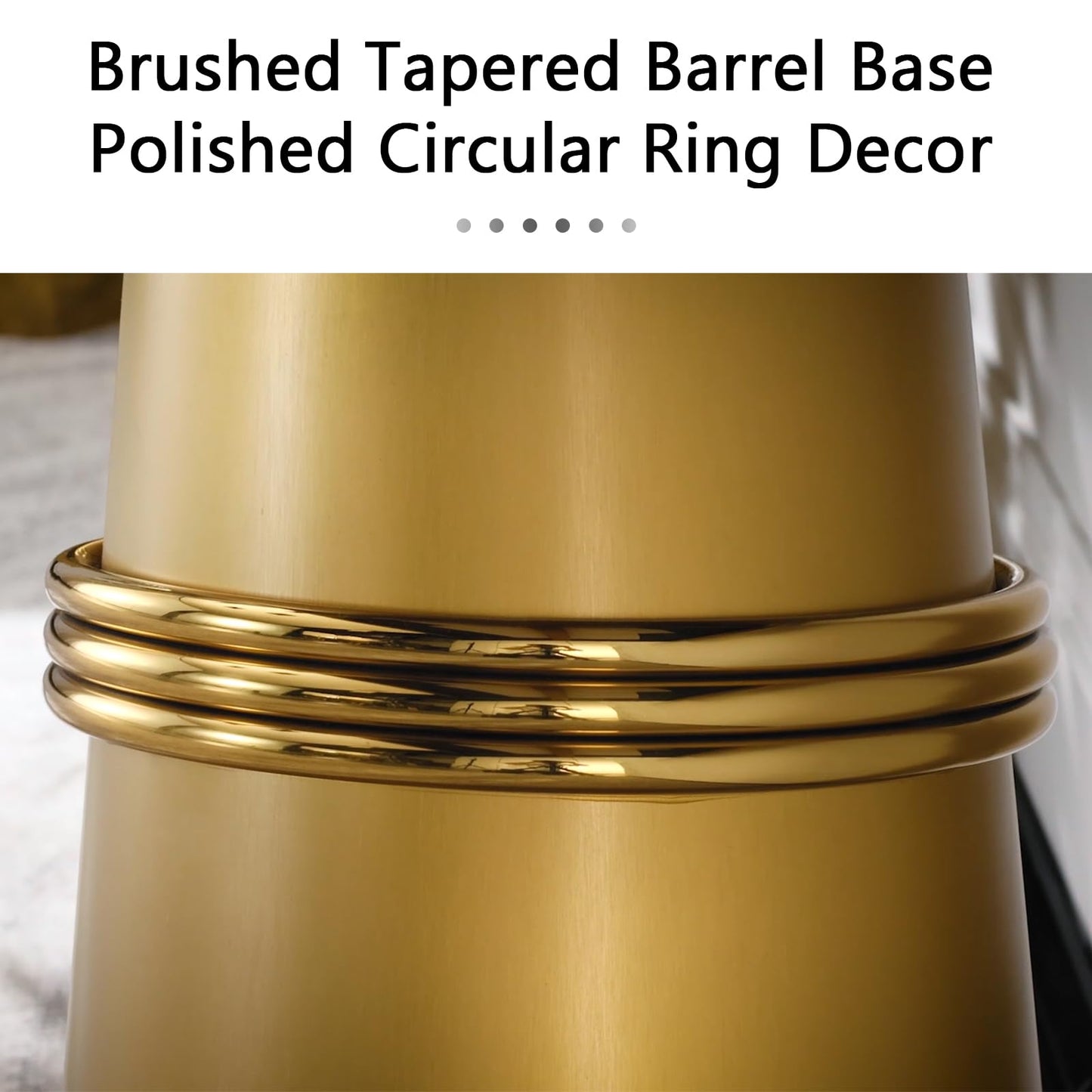Gold Console Table, Tapered Barrel Base for Entryway