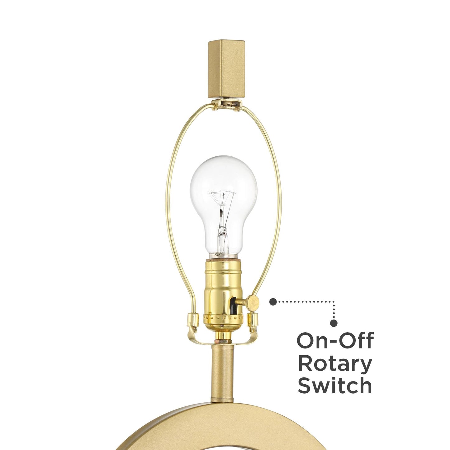 Gold Table Lamp, 24 3/4" Modern Round
