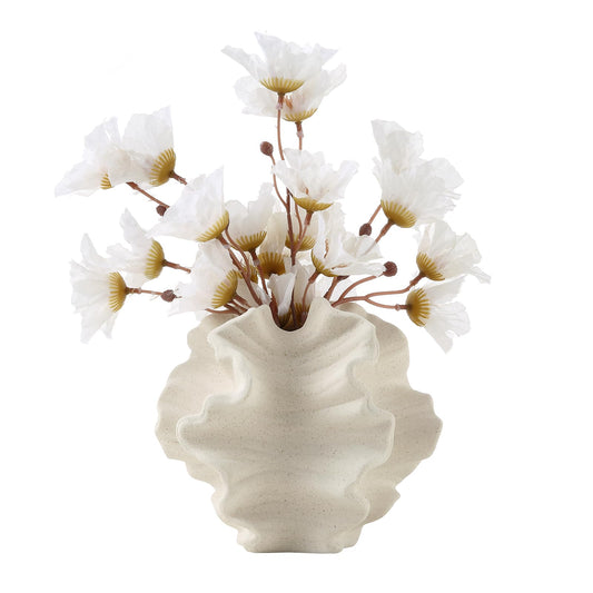 Off White Unique Vase Modern Décor