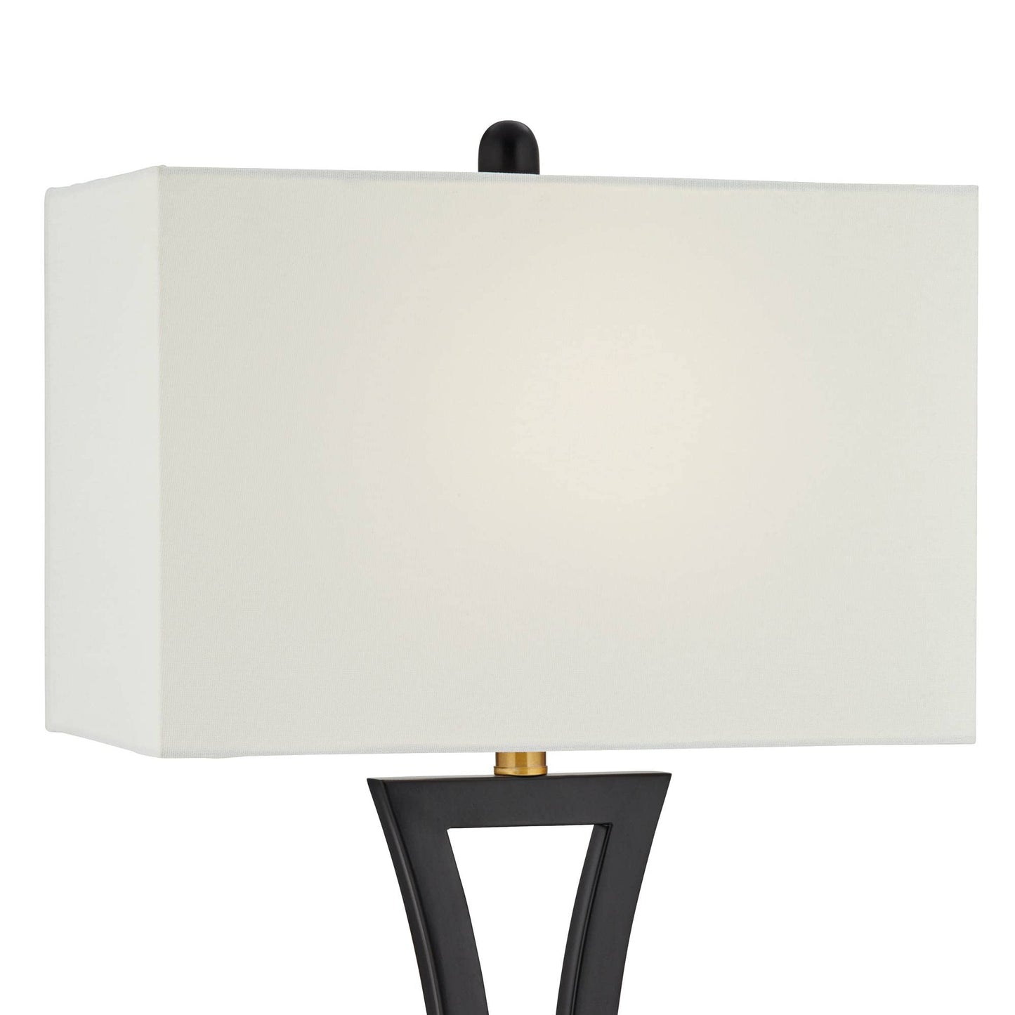 Black Modern Table Lamps 31" Tall Set of 2 with USB Charging Port