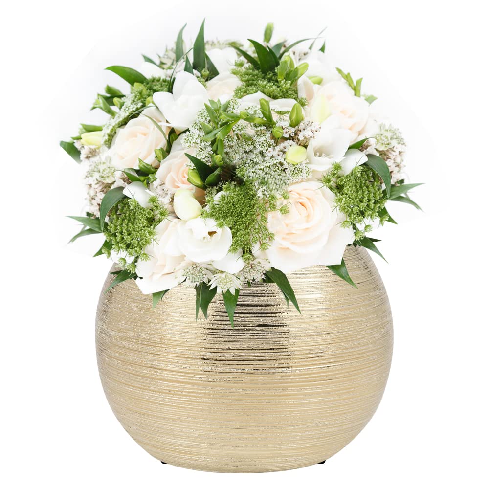 Gold Round Flower Pot Vase