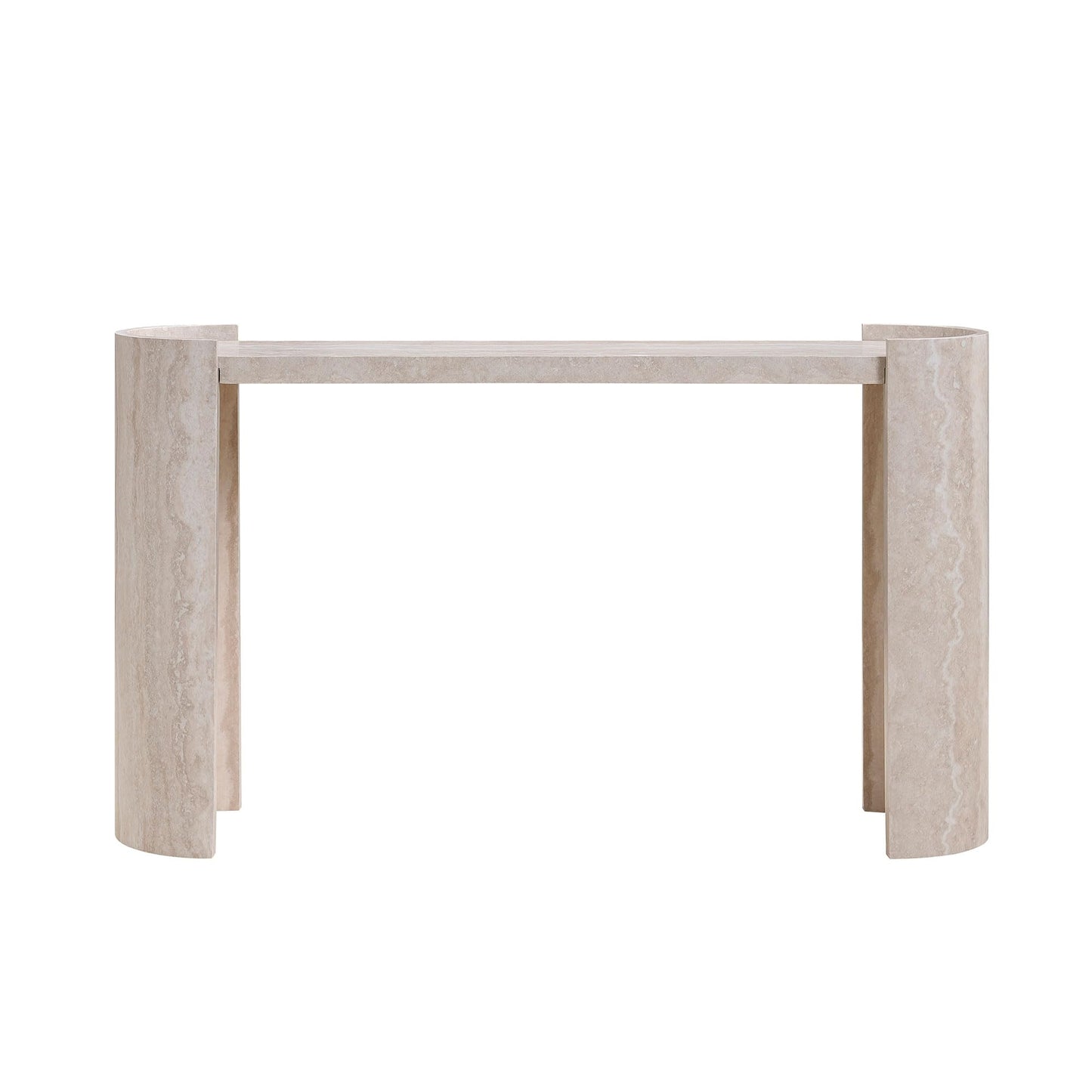 Beige Faux Marble Pattern, Modern Narrow Console Table