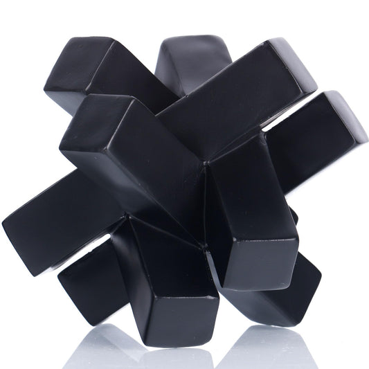 Black Geometric Knot Sculpture Statue for Coffee Table