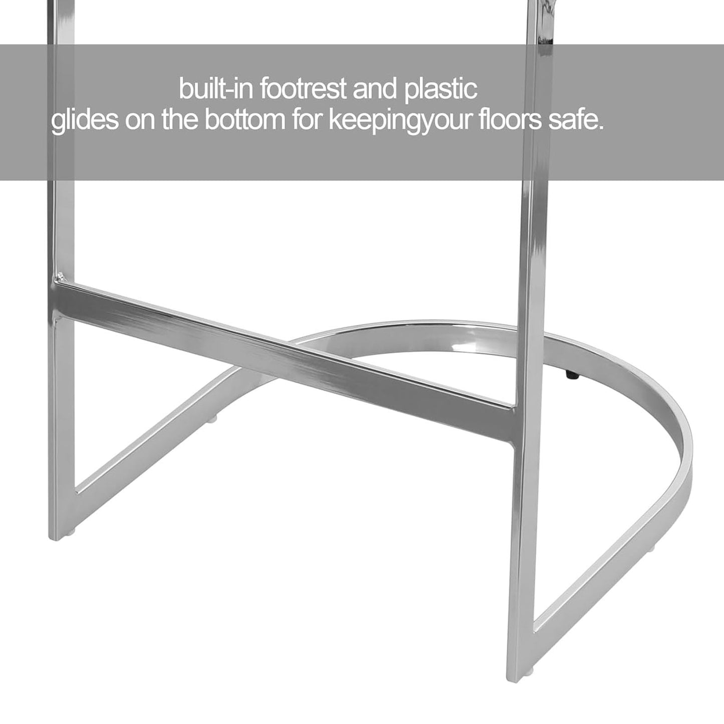 Gray Counter Height Bar Stools, 26" Faux Leather
