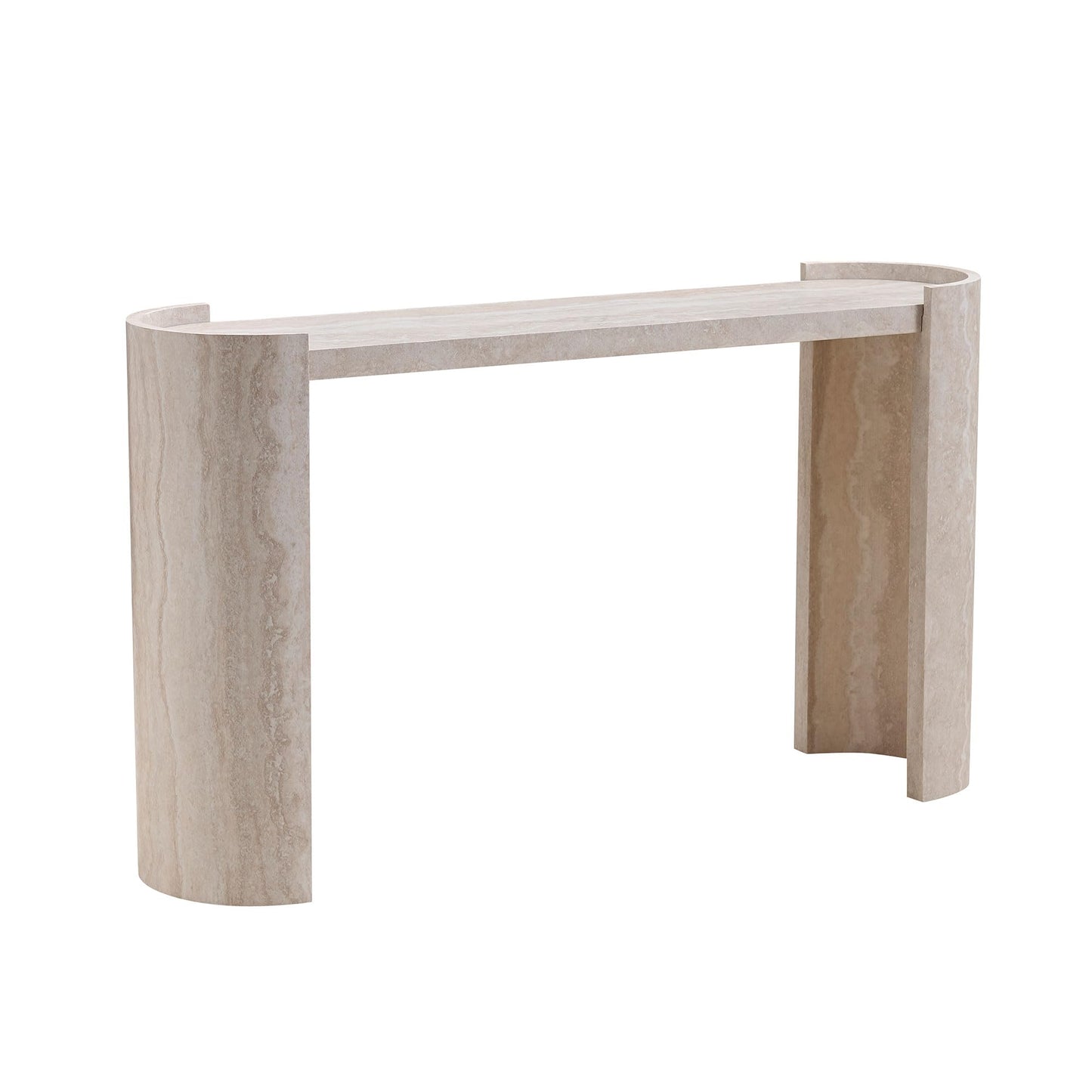 Beige Faux Marble Pattern, Modern Narrow Console Table