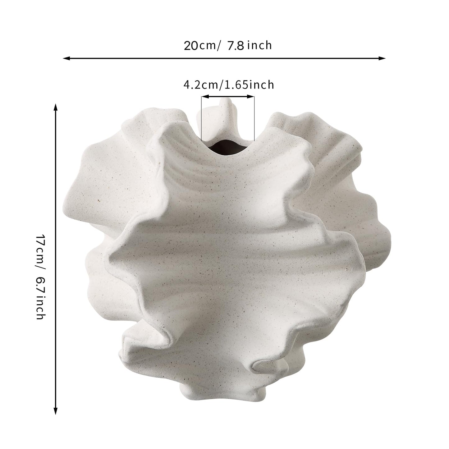 Off White Sculpture Vase, Modern Décor
