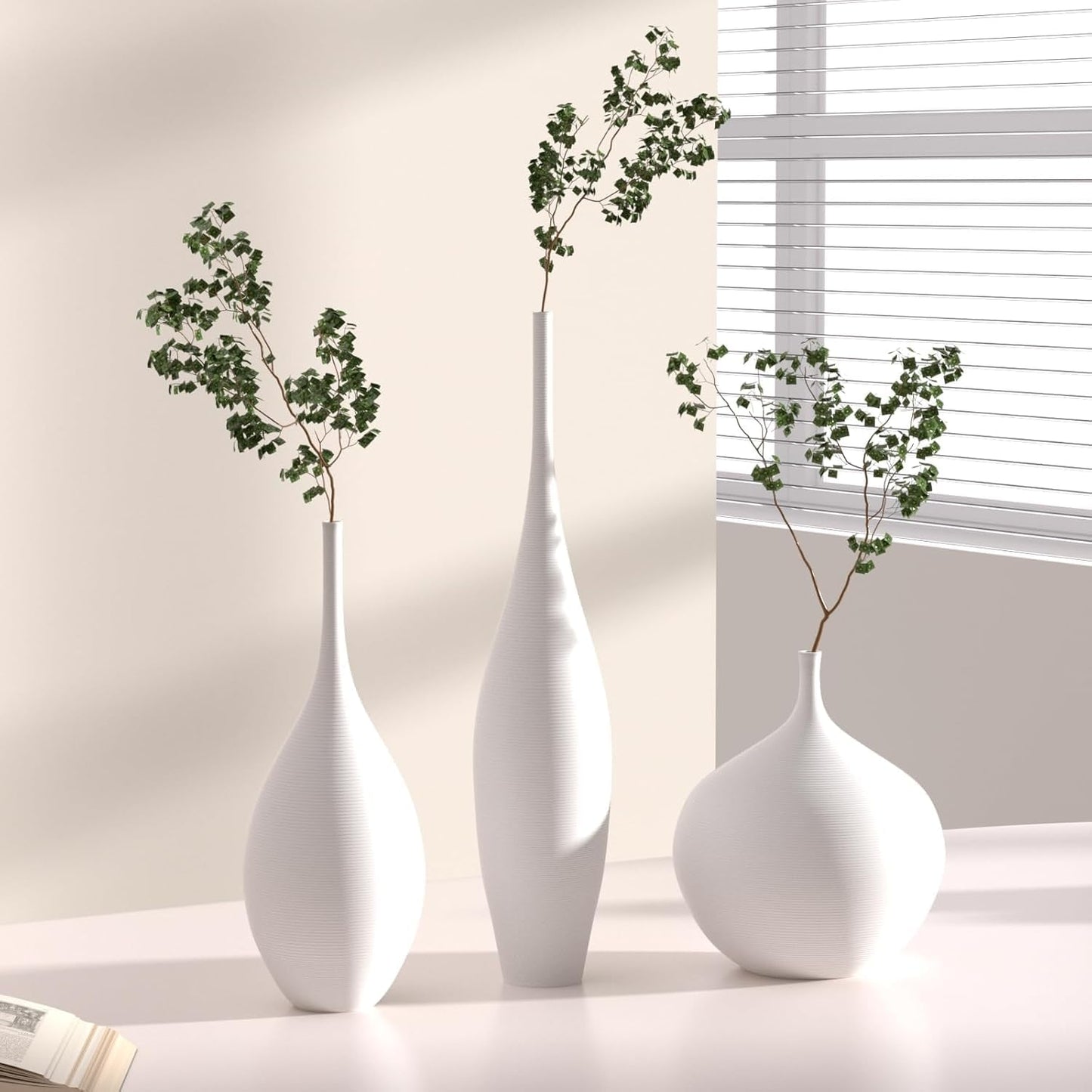 White Ceramic Vase Modern Boho