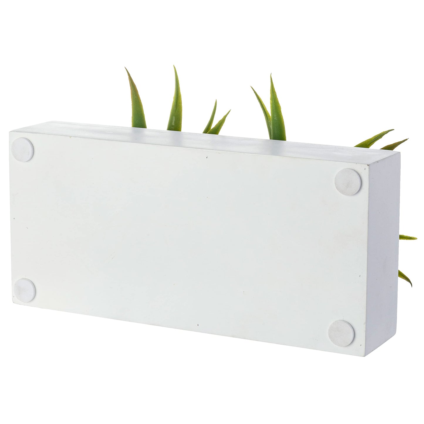 Artificial Faux Plants in White Rectangular Planter