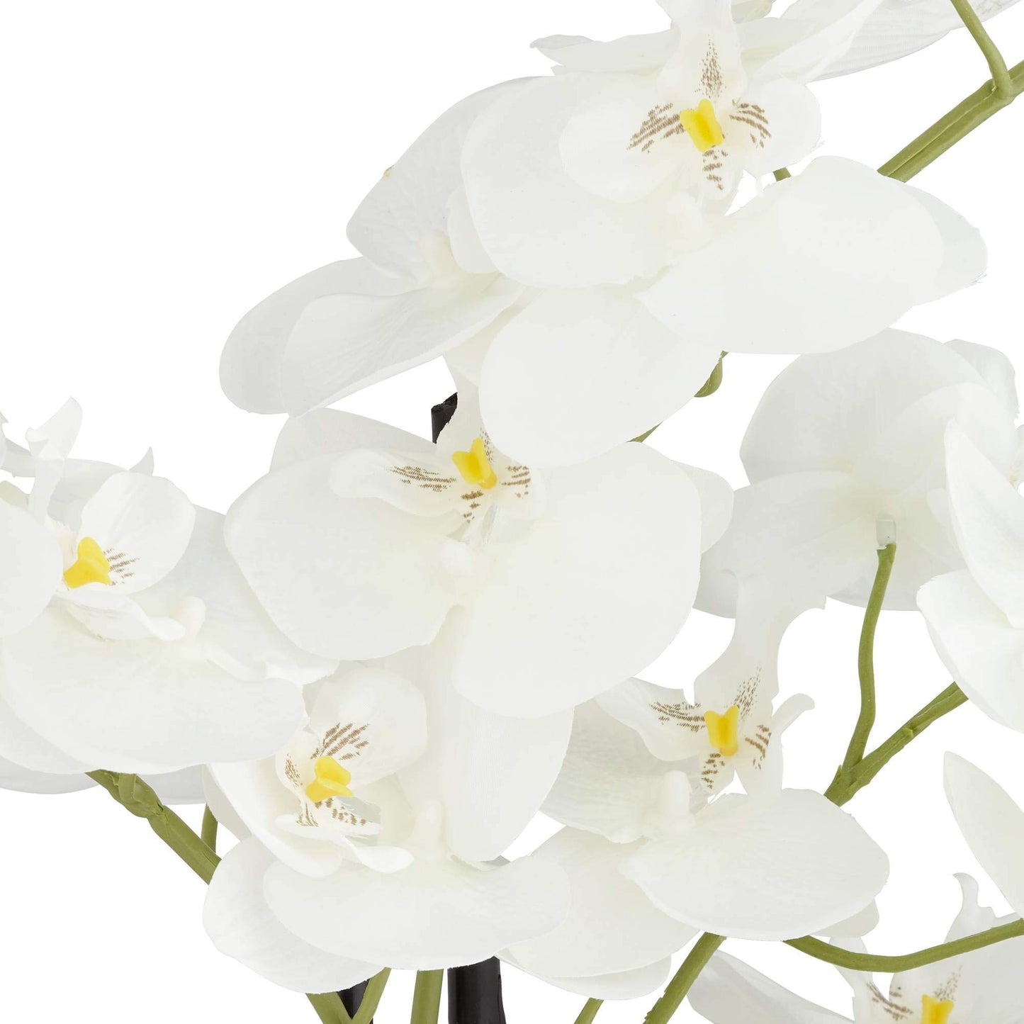 White Orchid Faux Artificial Flowers in Gold Pot