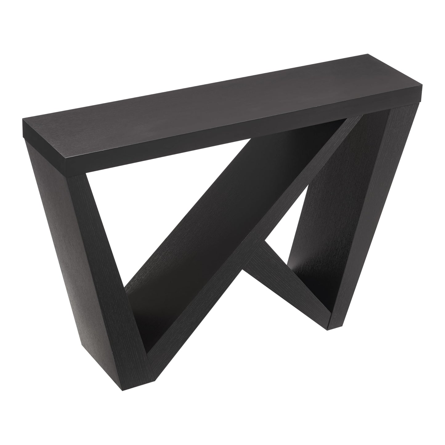 Black Console Table with W-Shaped Legs, Modern Accent