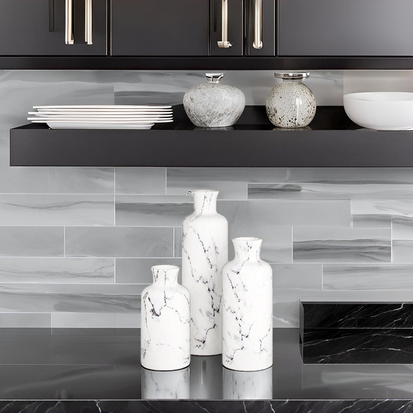 White Marble Vase Set, Home Decor