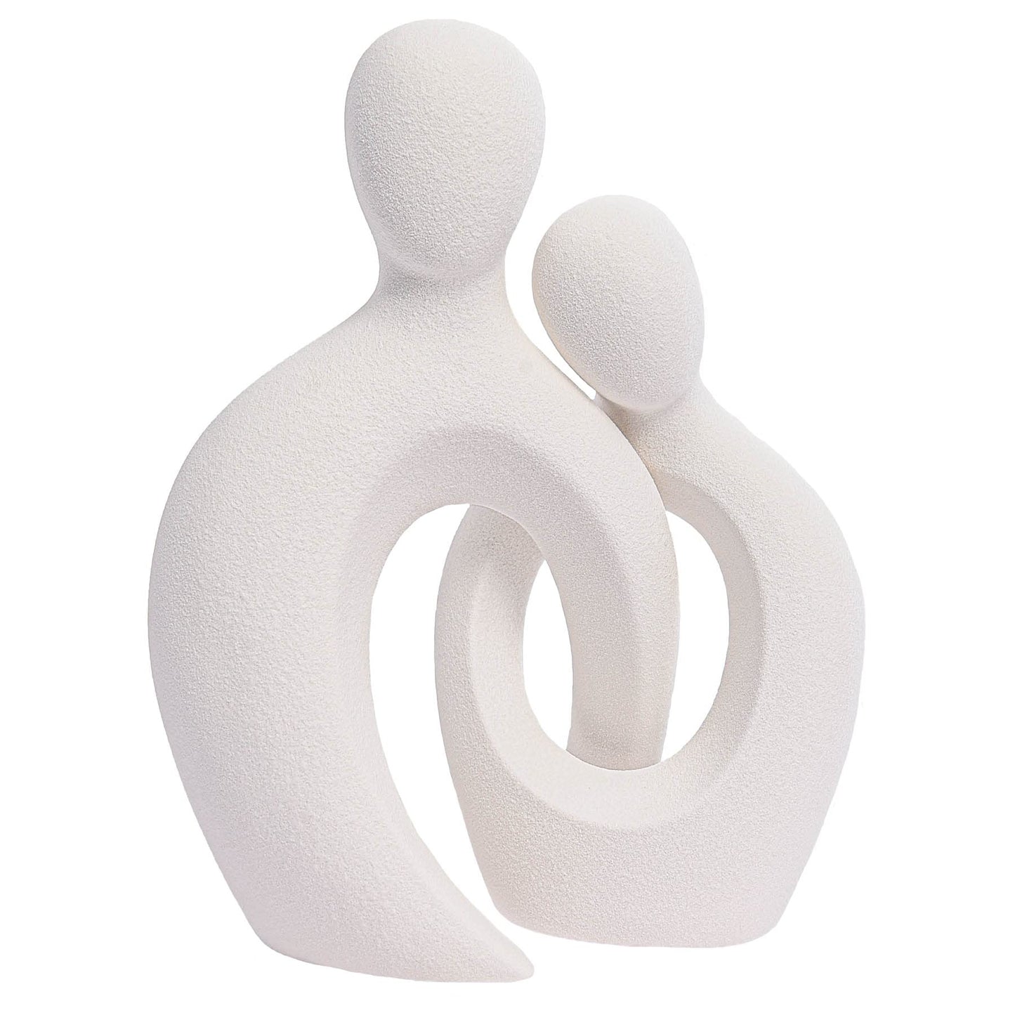 Ceramic Couple Sculptures Home Decor, Abstract Lover Statue