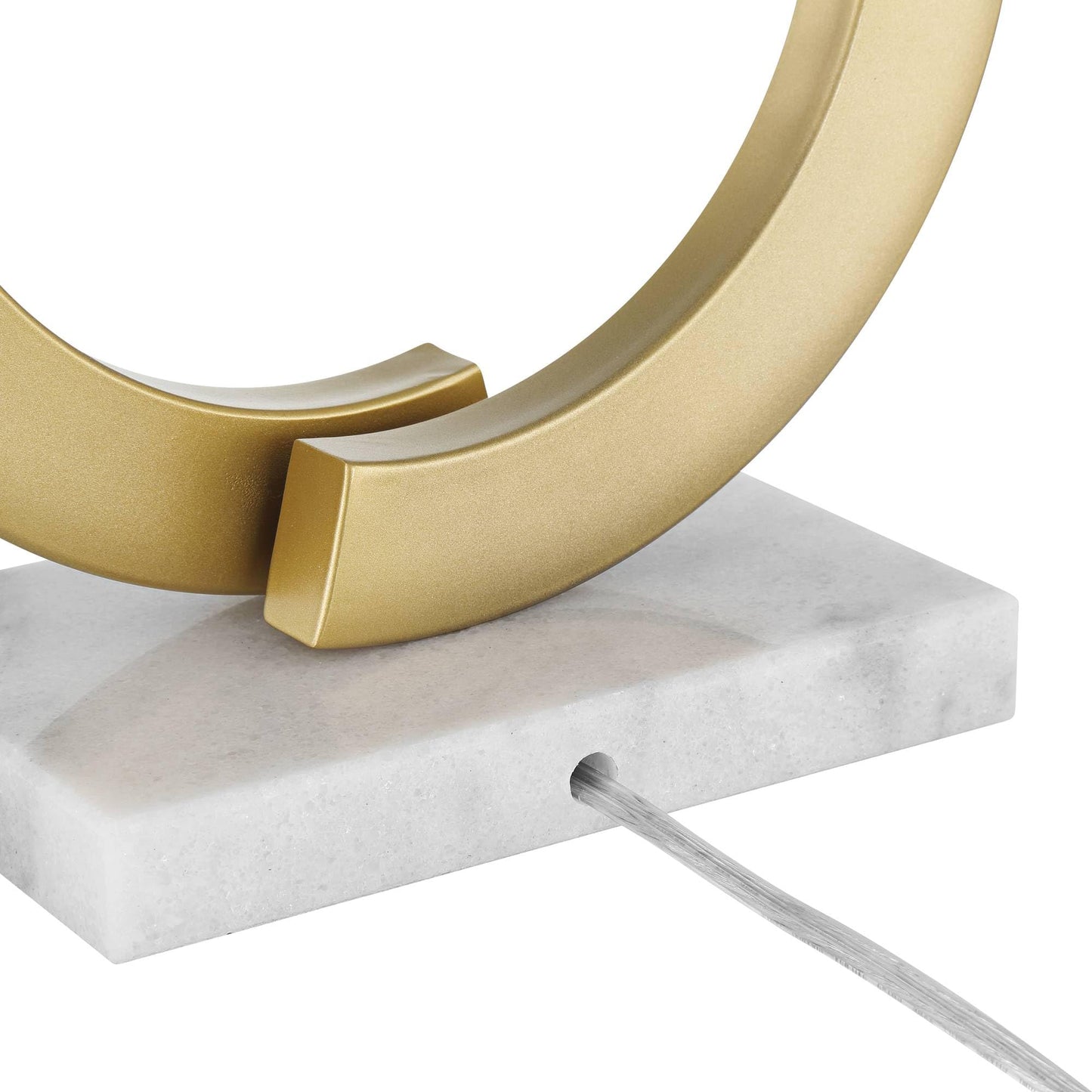 Gold Table Lamp, 24 3/4" Modern Round