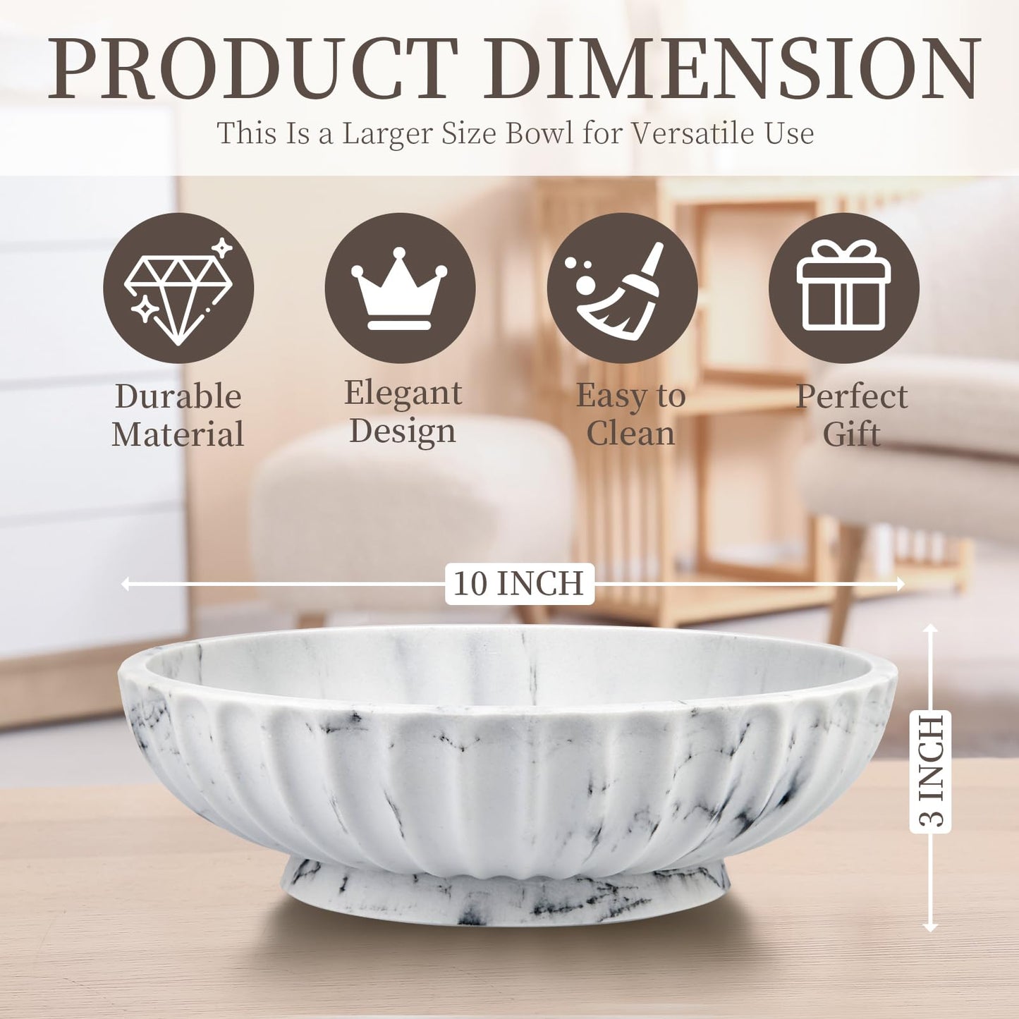 White Marble Modern Bowl for Home Decor