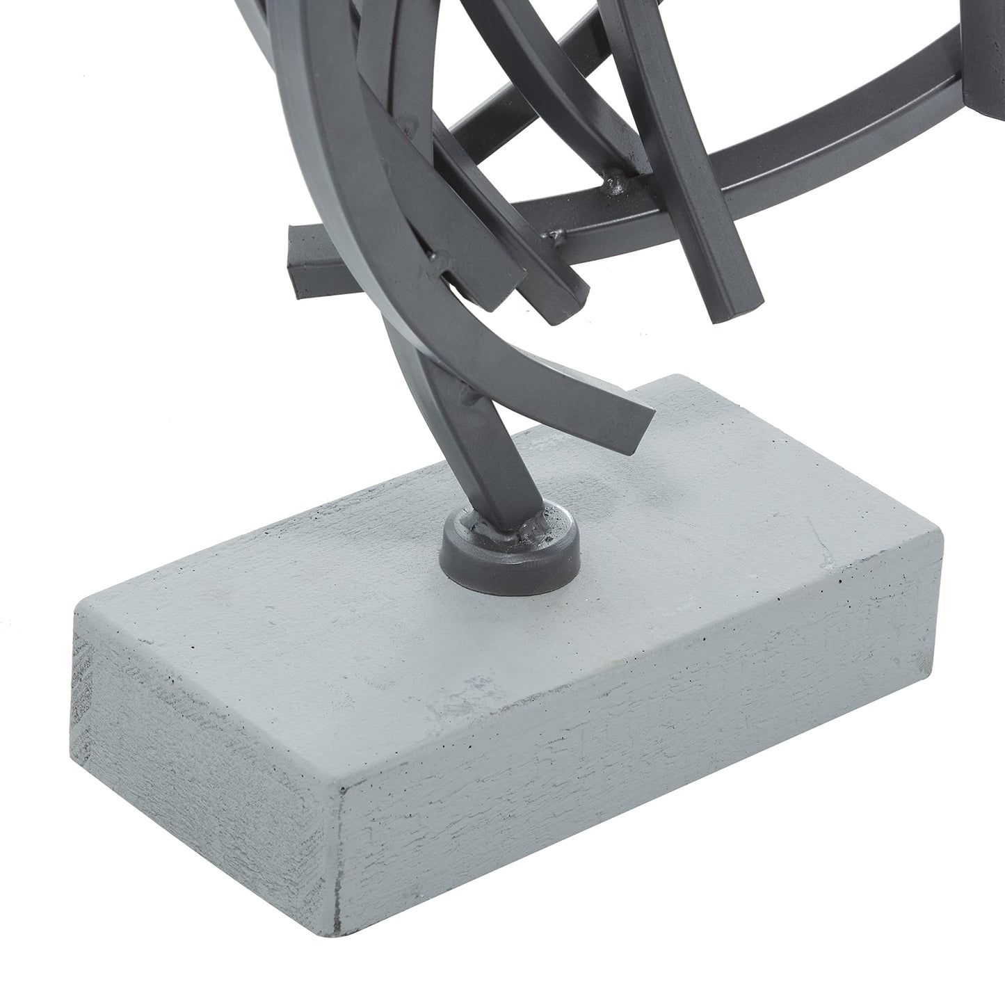Gray Abstract Sculpture, Statue Decor with Marble Base