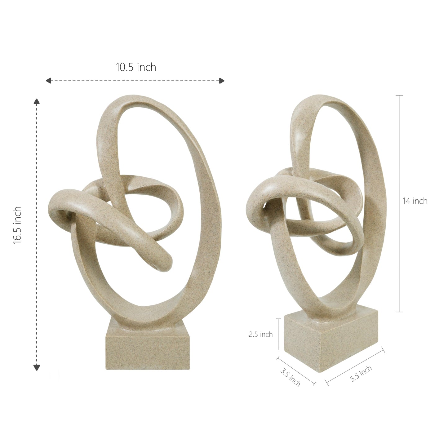 Beige Knot Abstract Sculpture Modern Décor