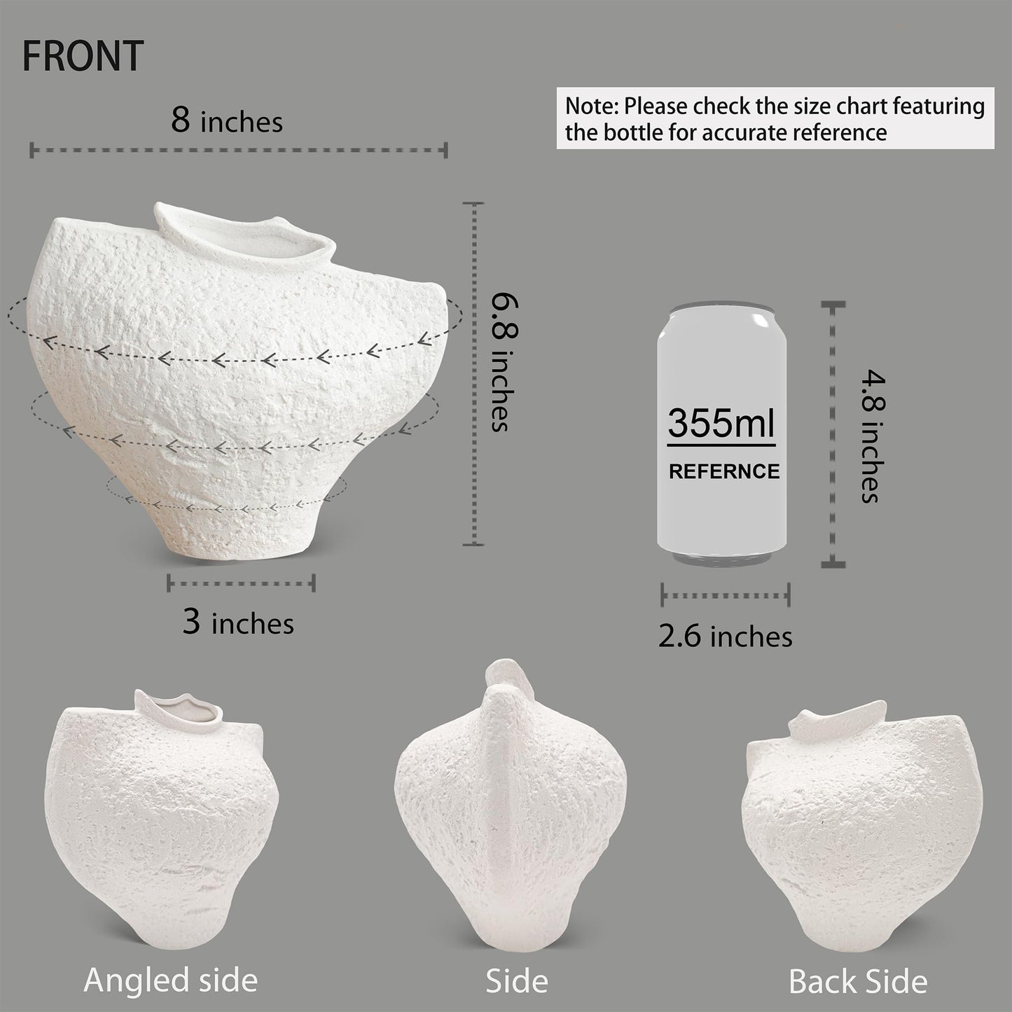 White Ceramic Stone Vase Modern Style