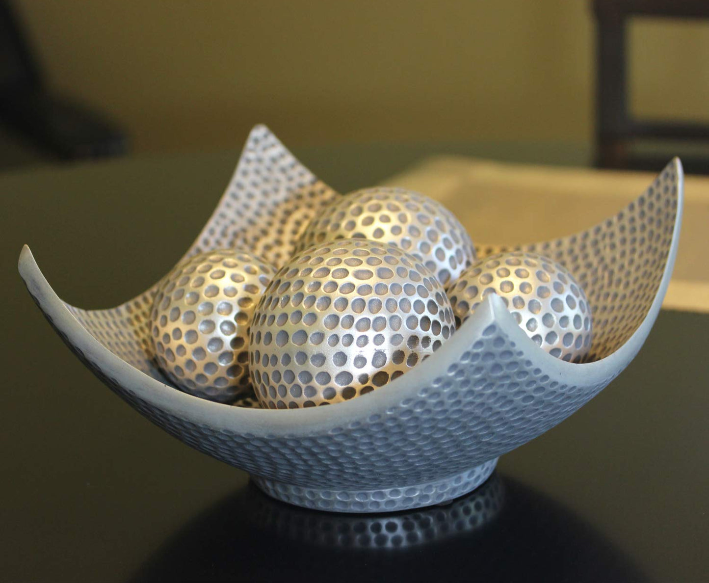 Silver Bowls Set Scoop Decor Large