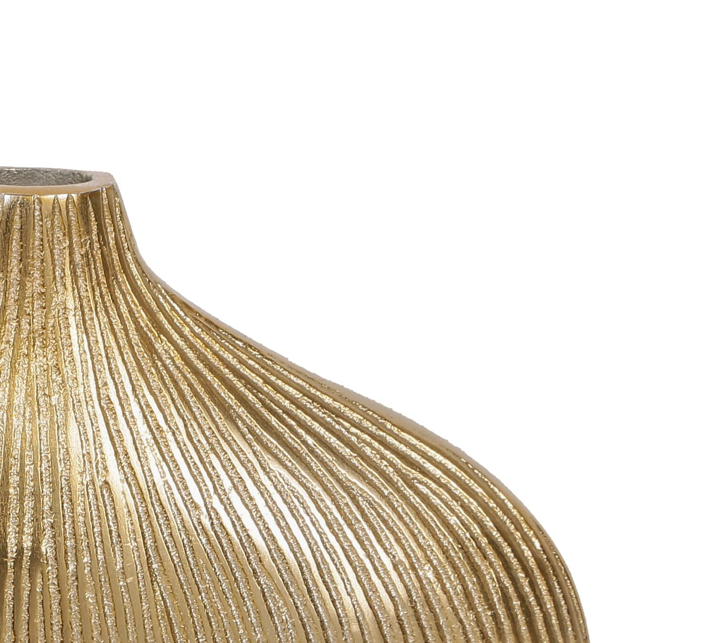 Handcrafted Textured Gold Metal Vase