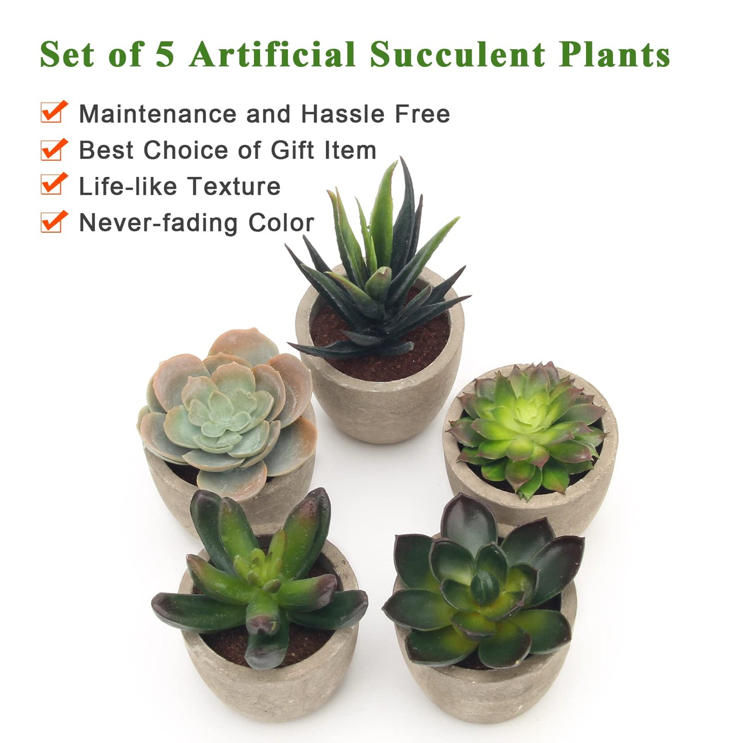 Artificial Succulent Plant Set Potted