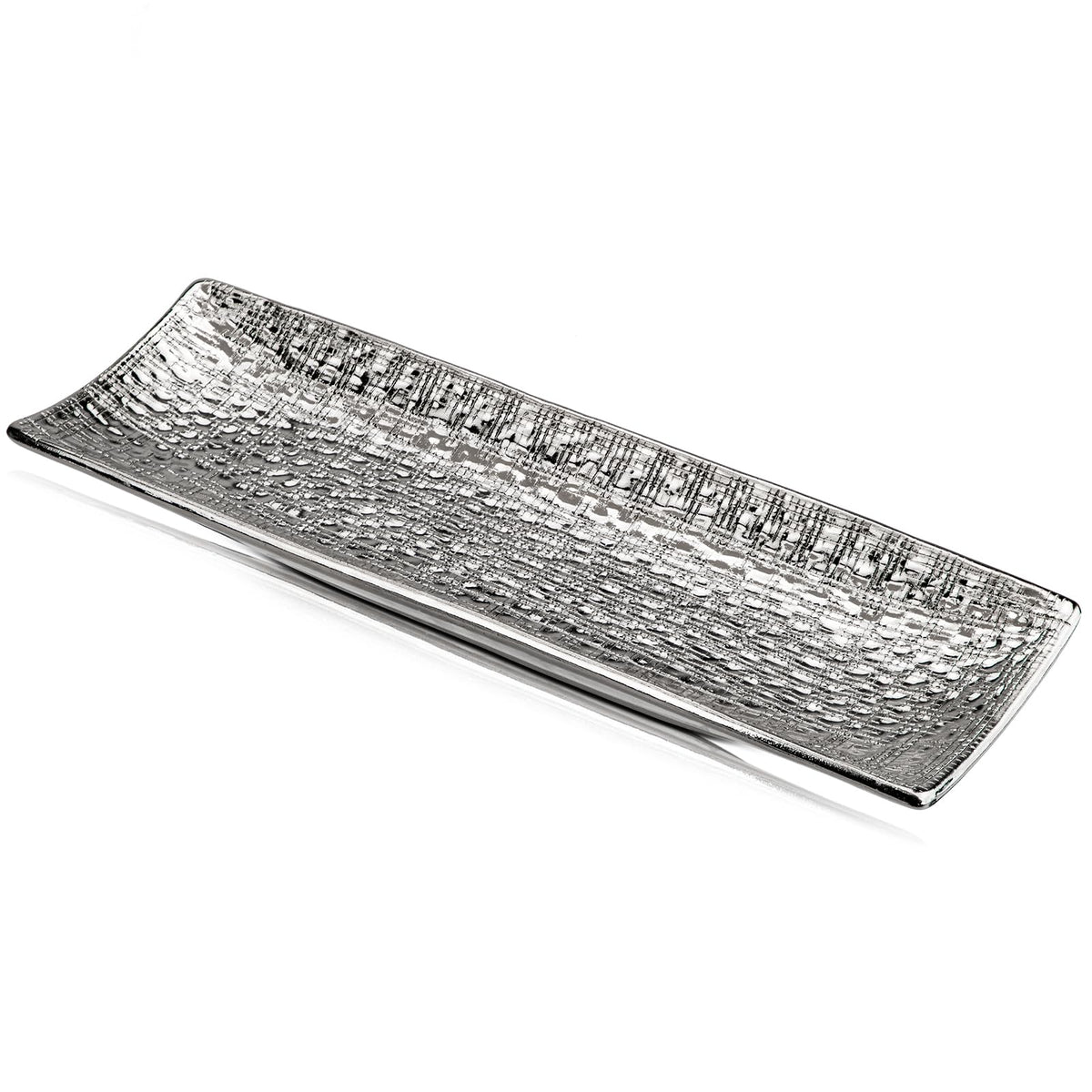 Silver Metal Ceramic 16inch Rectangular Tray
