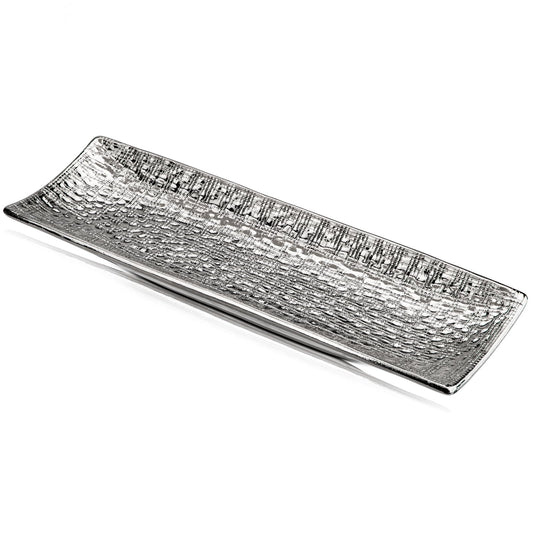 Silver Metal Ceramic 16inch Rectangular Tray