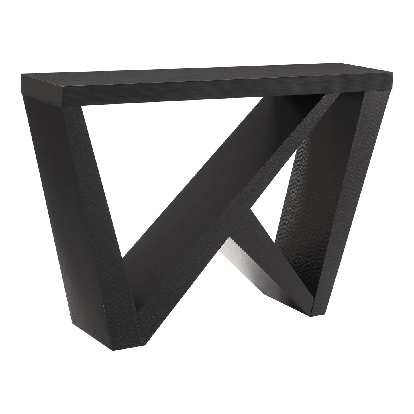 Black Console Table with W-Shaped Legs, Modern Accent
