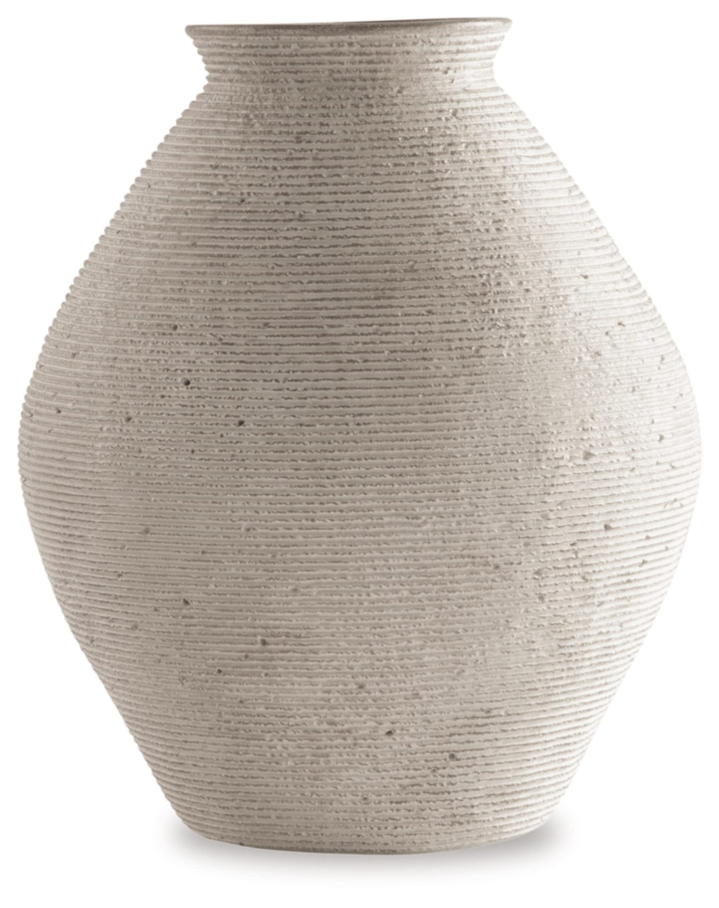 Modern Distressed Polyresin Tan Vase