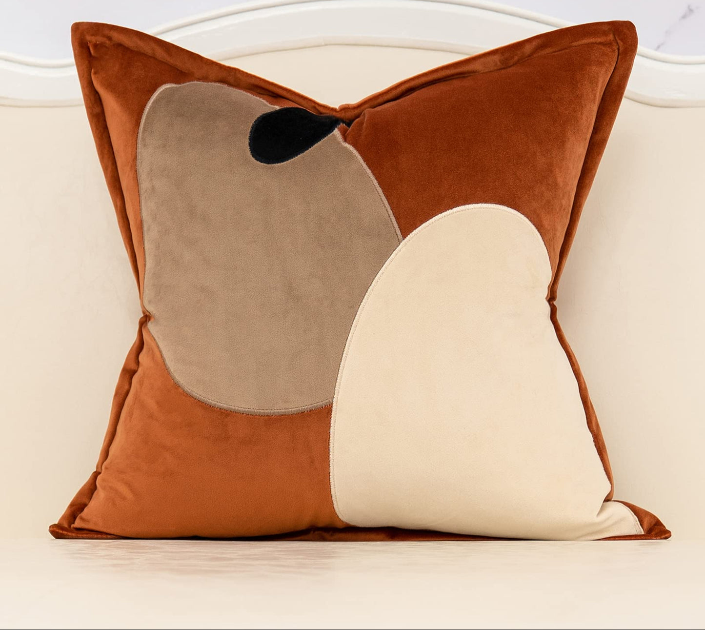 Rust Velvet Throw Pillow Cover, Accent Decor