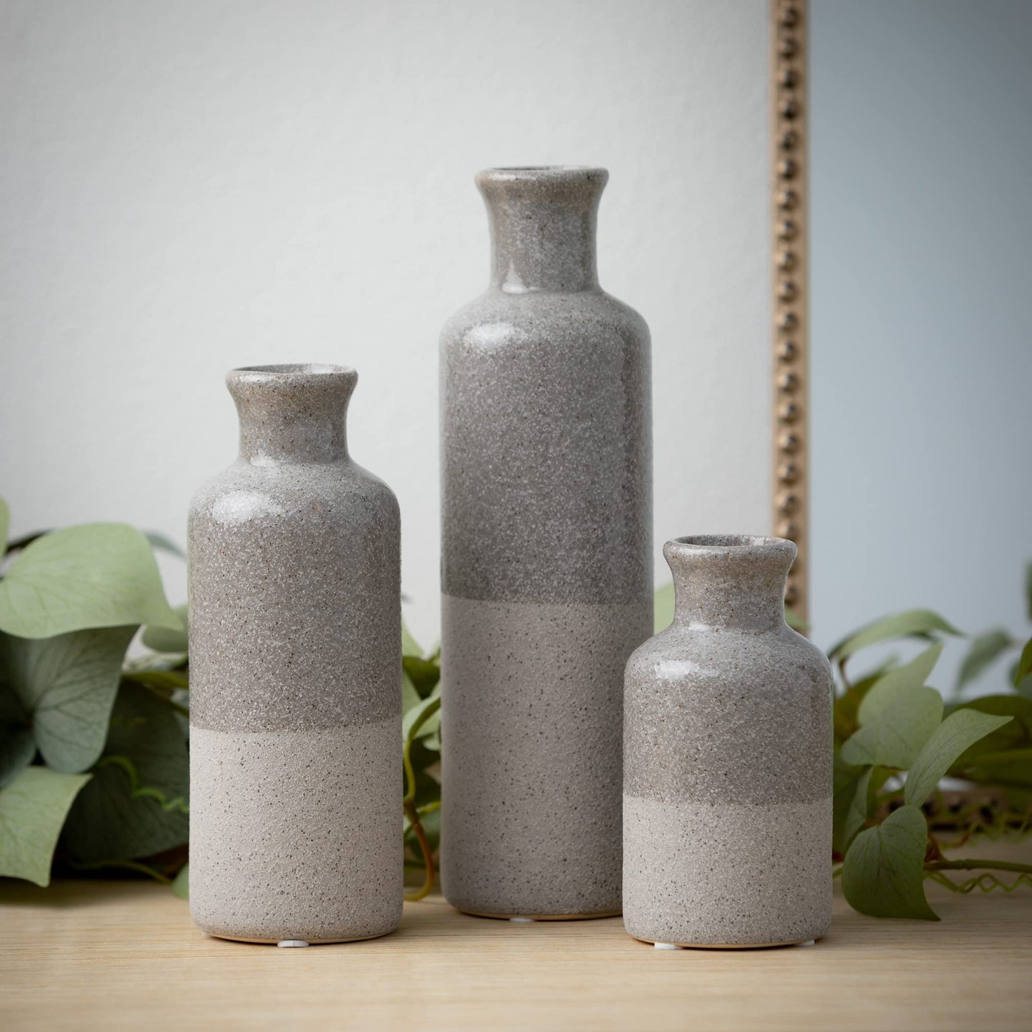 Grey Ceramic Decor Vase Set