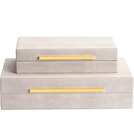 Ivory Decor Box Set, Faux Leather