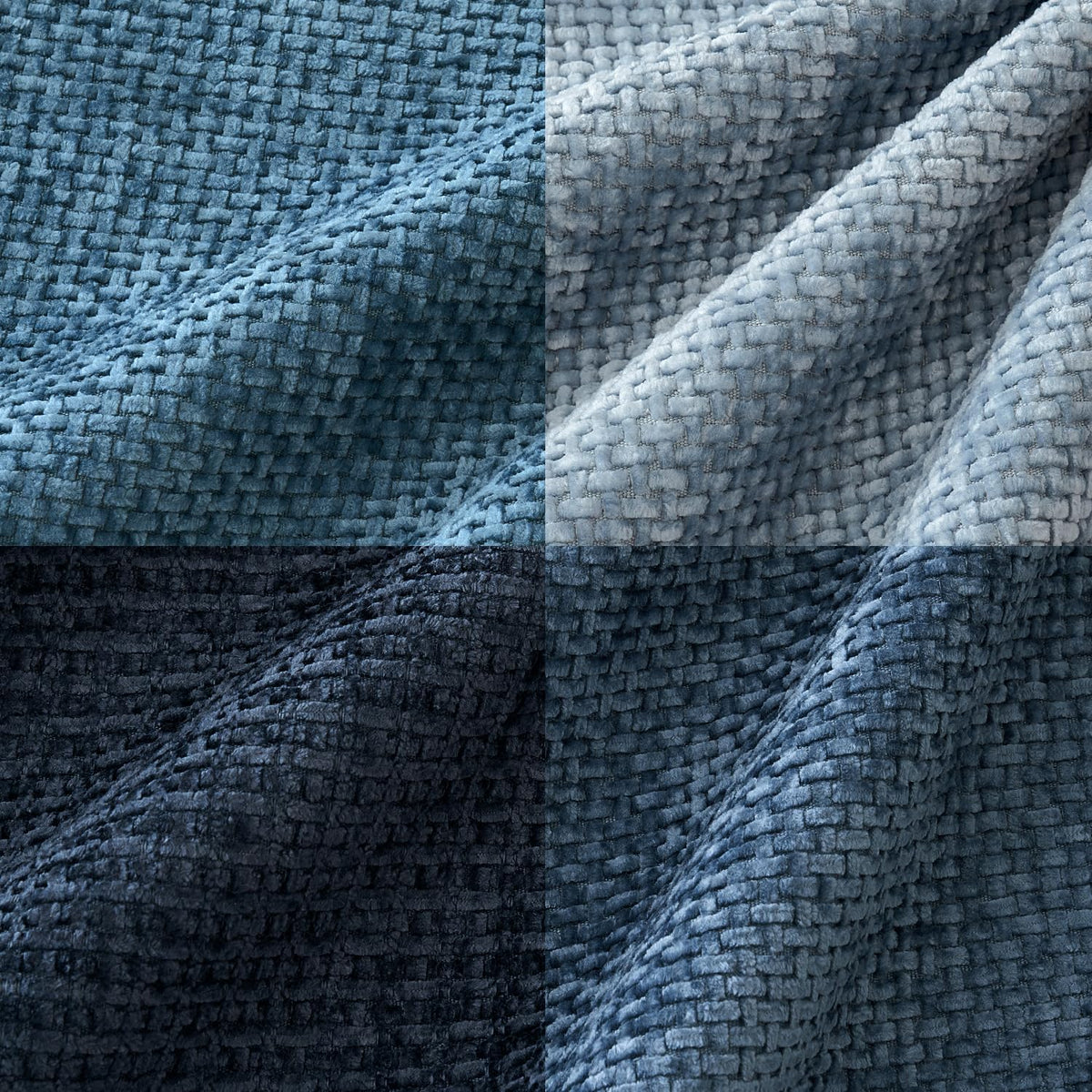 Blue Series, Soft Decorative Chenille Pillow Covers, 20x20 Pack of 4