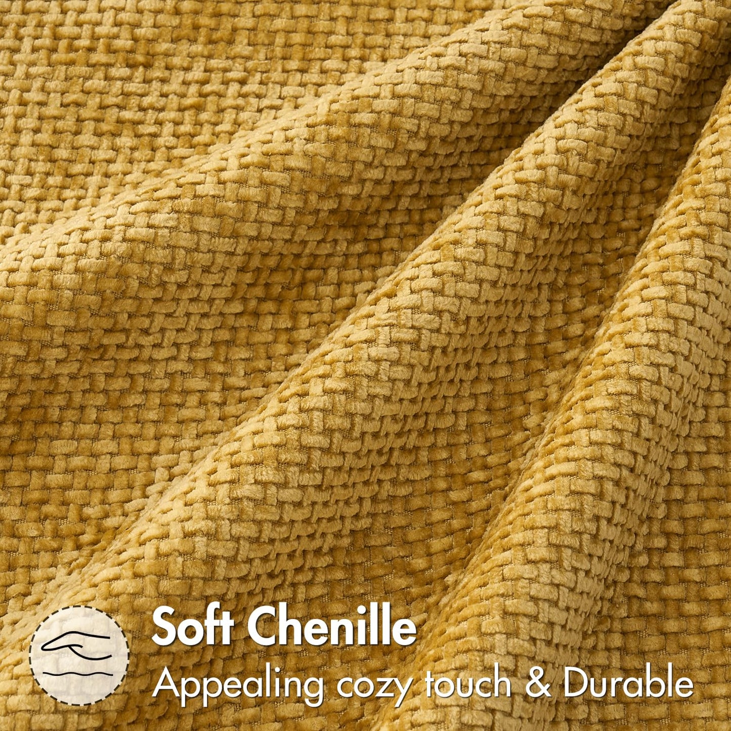 Gold Throw Pillow Covers Set of 2, 18x18 Inch, Soft Frabric