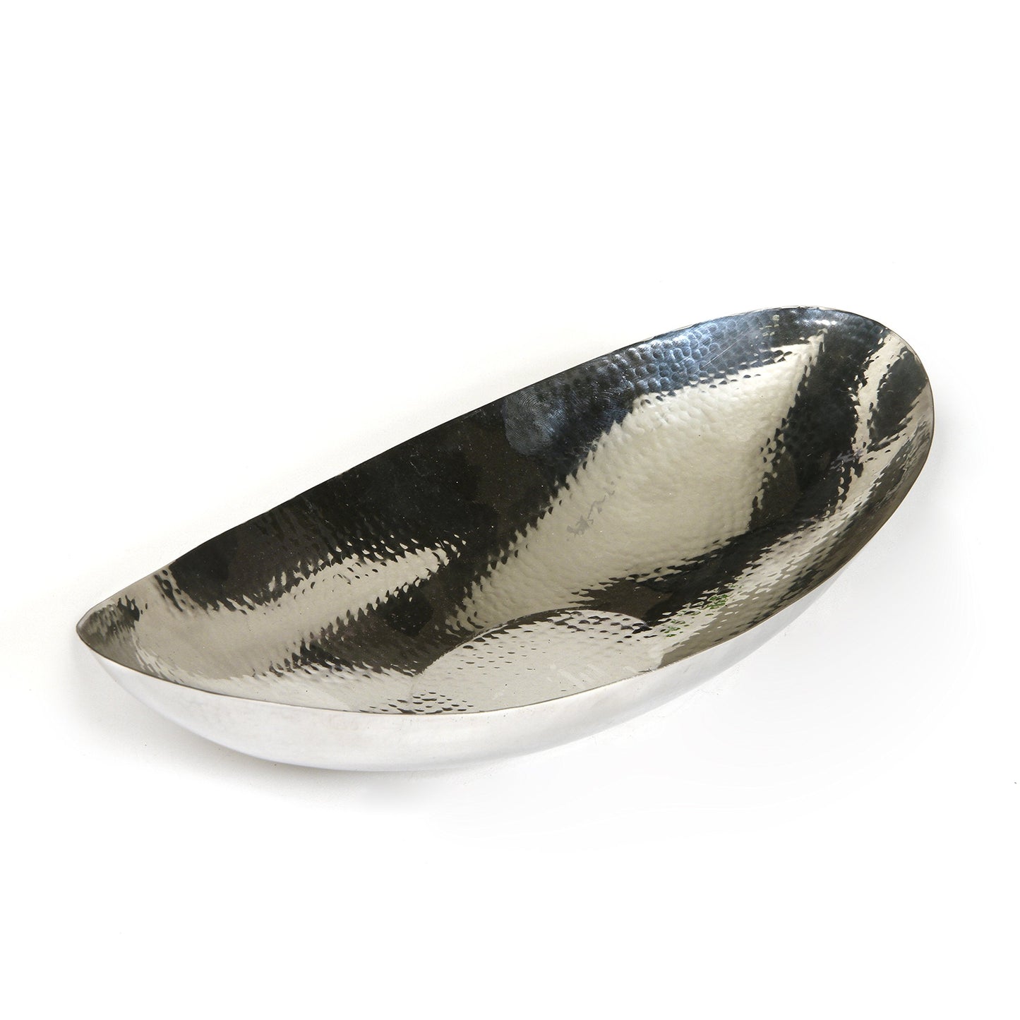 Hammered Stainless Steel Oval Bowl