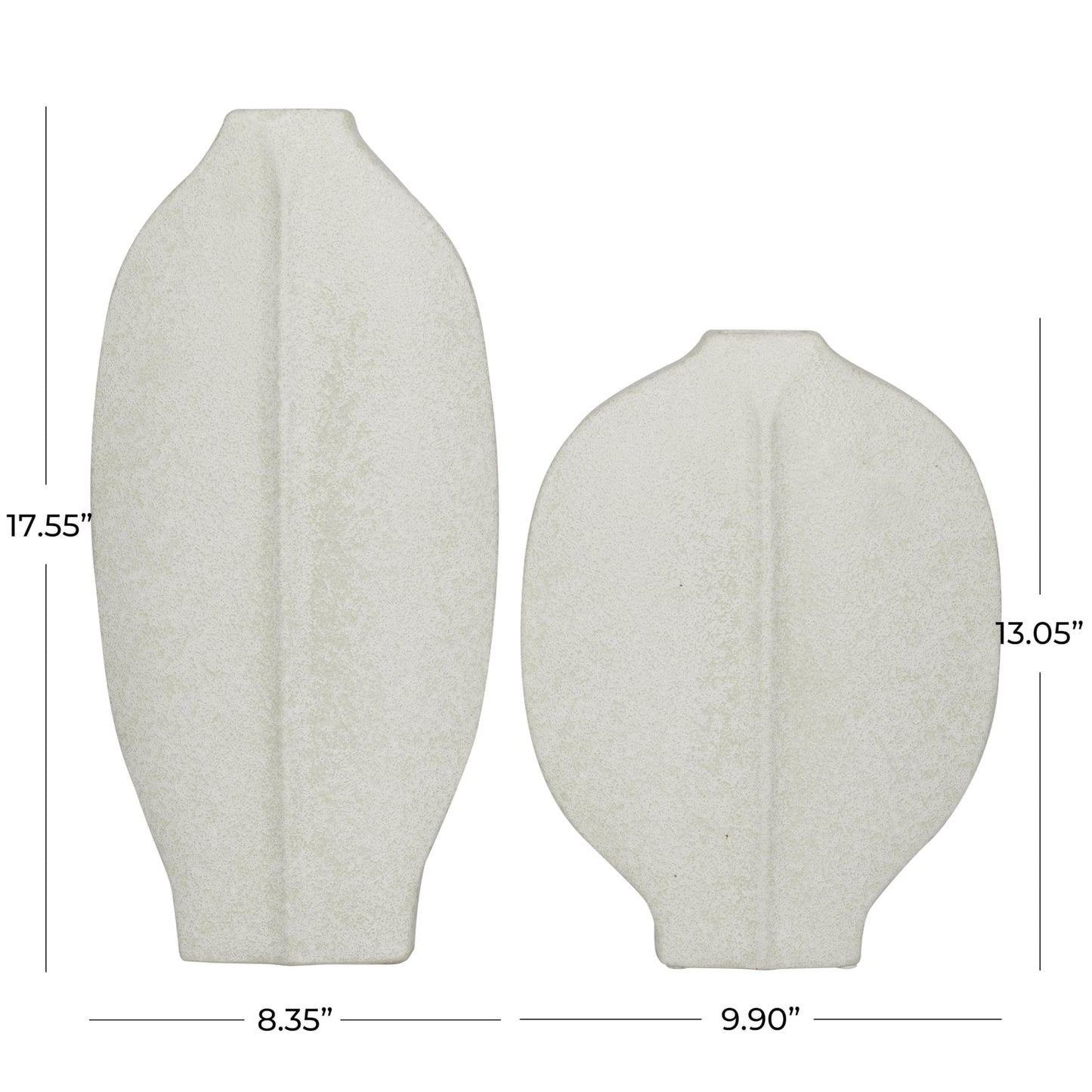 White Textured Vase Set, Modern Home Decor