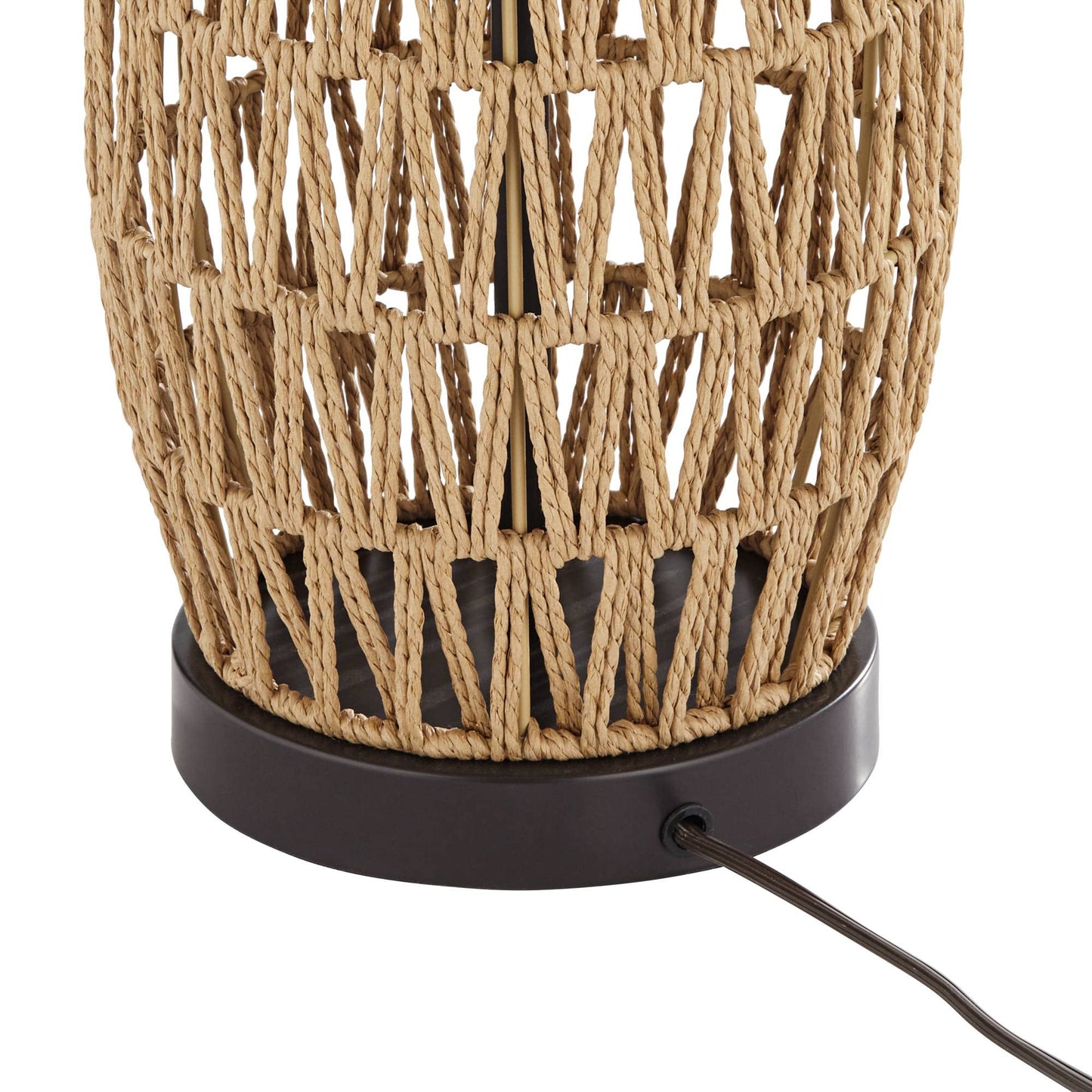 Brown - Oatmeal Wicker, Modern Table Lamps 27" Tall Set of 2