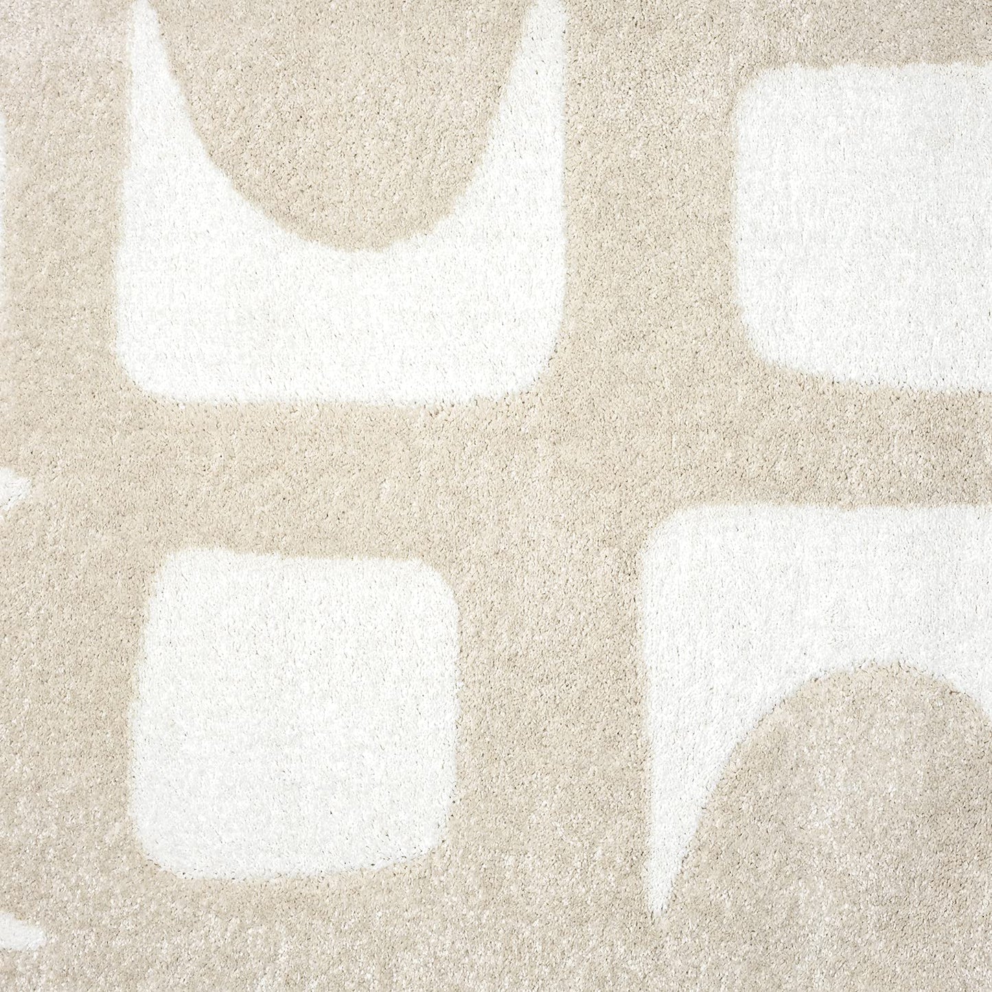 Cream Area Rug, Modern Geometric Design , 7'9" x 10'2"