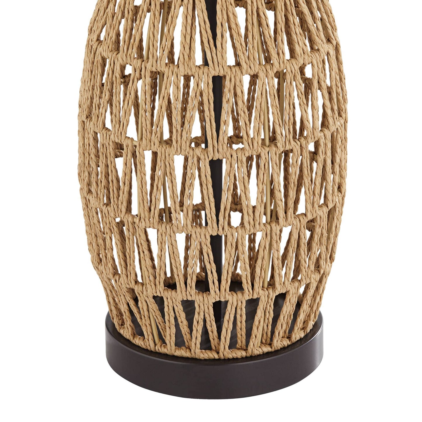 Brown - Oatmeal Wicker, Modern Table Lamps 27" Tall Set of 2