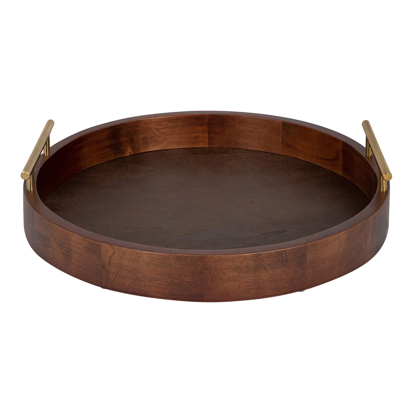 Brown  Round Wooden Tray Modern Home Decor