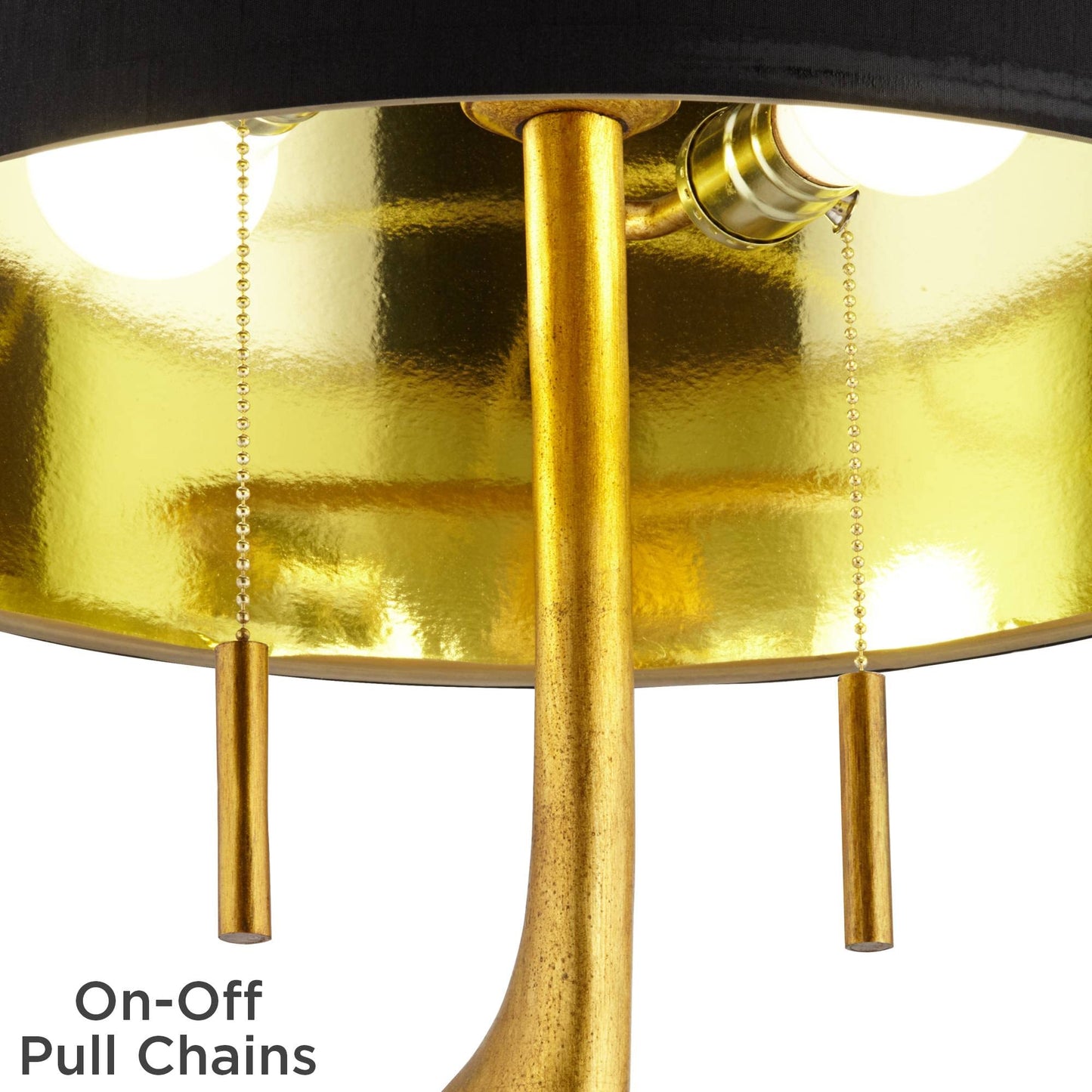 Gold Table Lamp, 35 1/2" Tall, Sculptural Art Deco