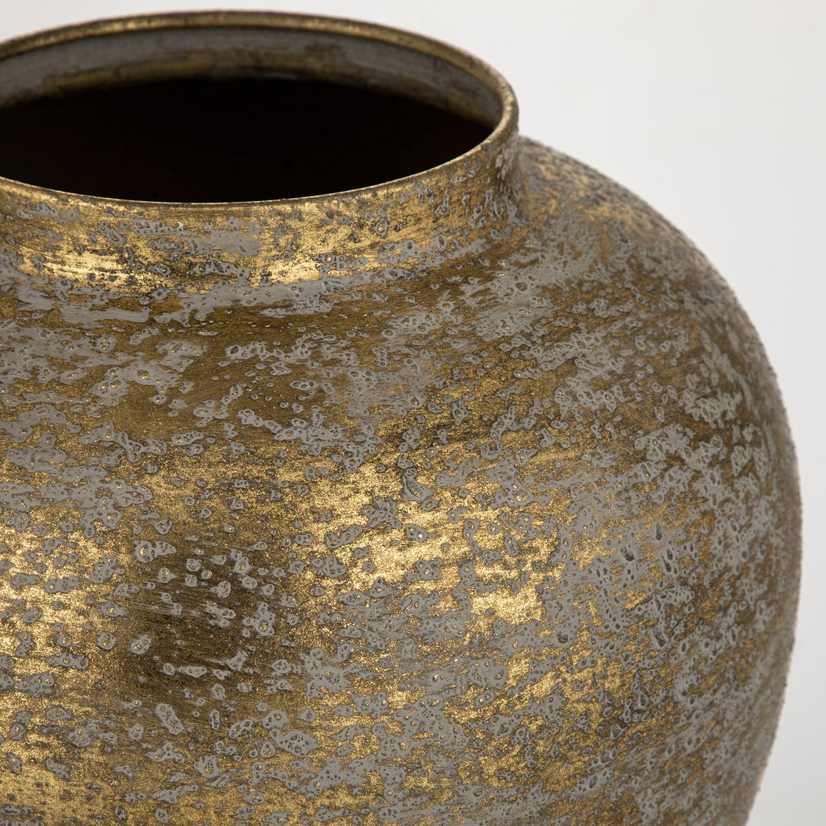 Flower Vase for Home Decor 11.4" Large Metal Round