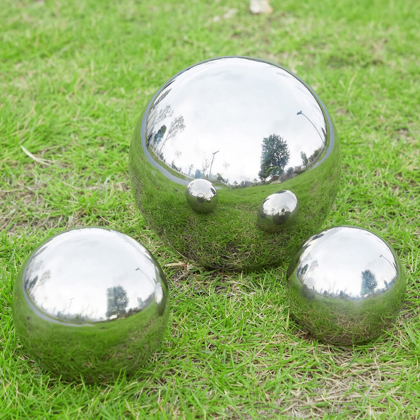 Opexscal Stainless Steel Decorative Balls, Shiny Decorative Orbs for Centerpiece Decor, Set of 6