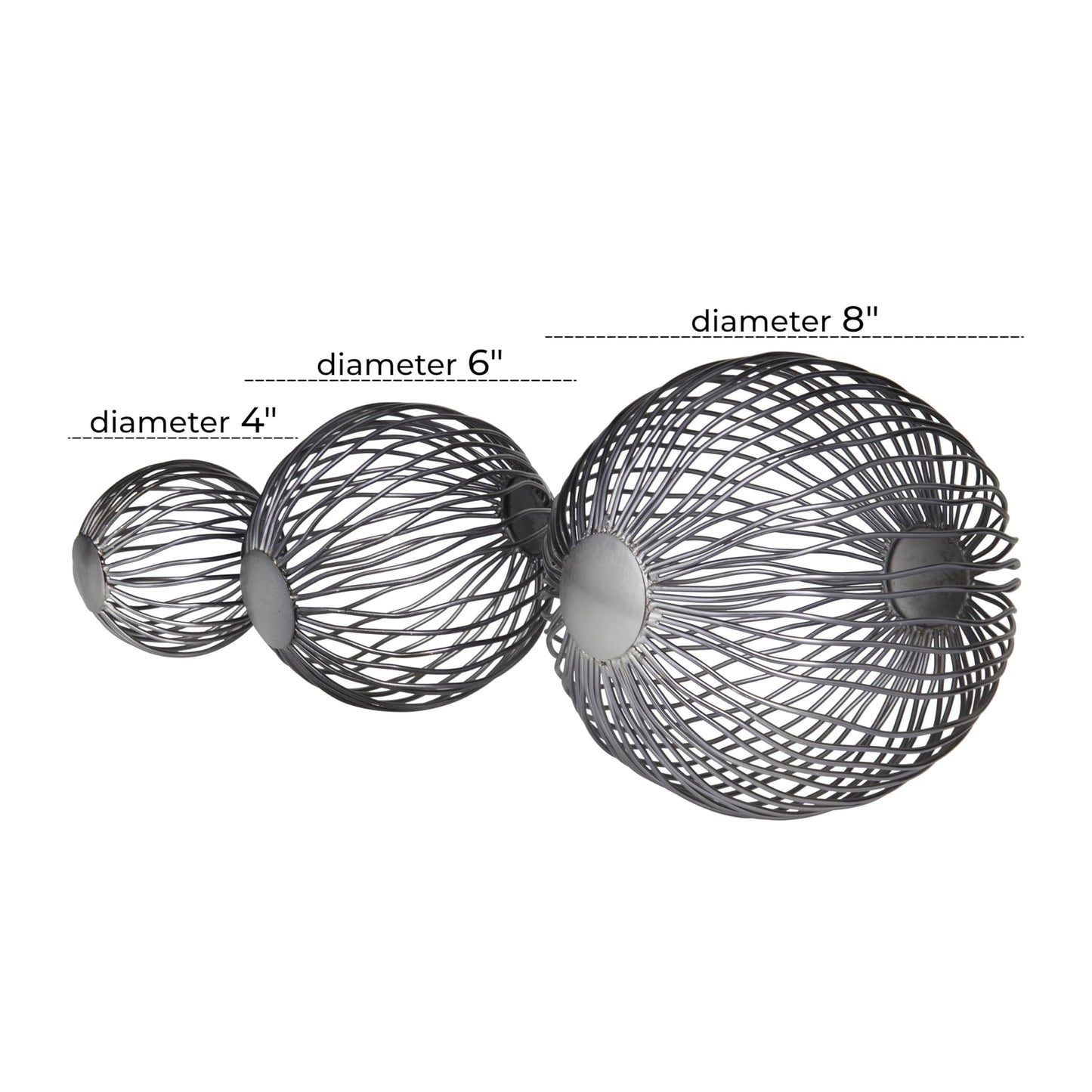 Gray Geometric Sculpture Ball Decor Set